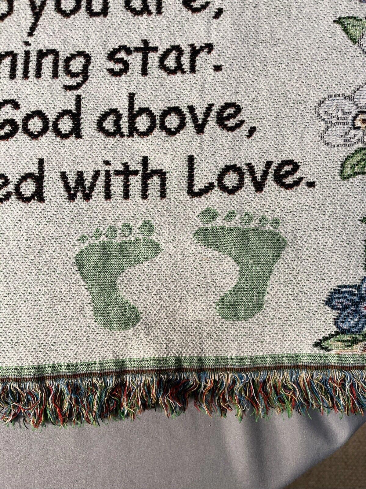 Designer Vintage Woven Tapestry Throw Baby Blanket Nursery Stork Size ONE SIZE - 3 Thumbnail
