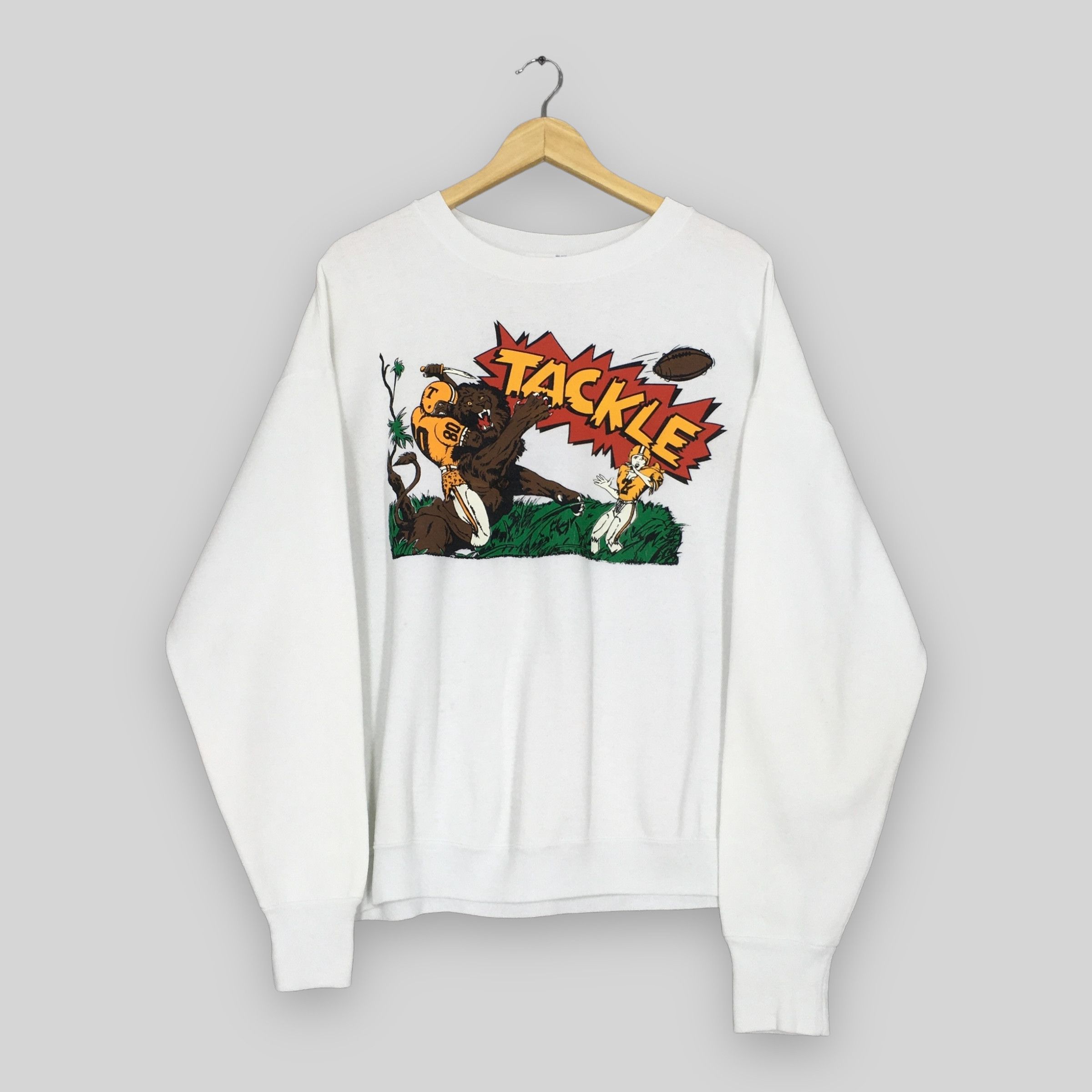 Vintage Vintage 90s American Football Rugby Boxy Sweatshirt Large Size US L / EU 52-54 / 3 - 1 Thumbnail