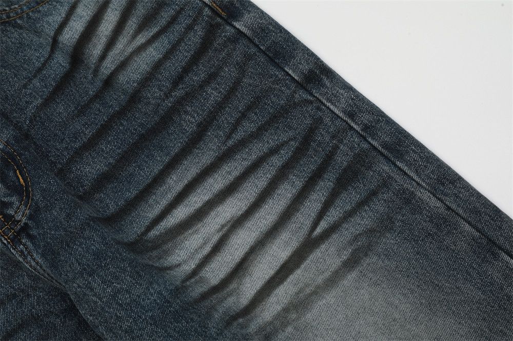 Washed Old Dirty Dye Straight Jeans Style