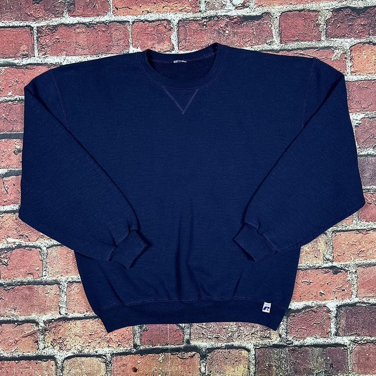 Russell Athletic Vintage Russell Athletic Sweatshirt Navy Blue Blank Crewneck Size US L / EU 52-54 / 3 - 1 Thumbnail