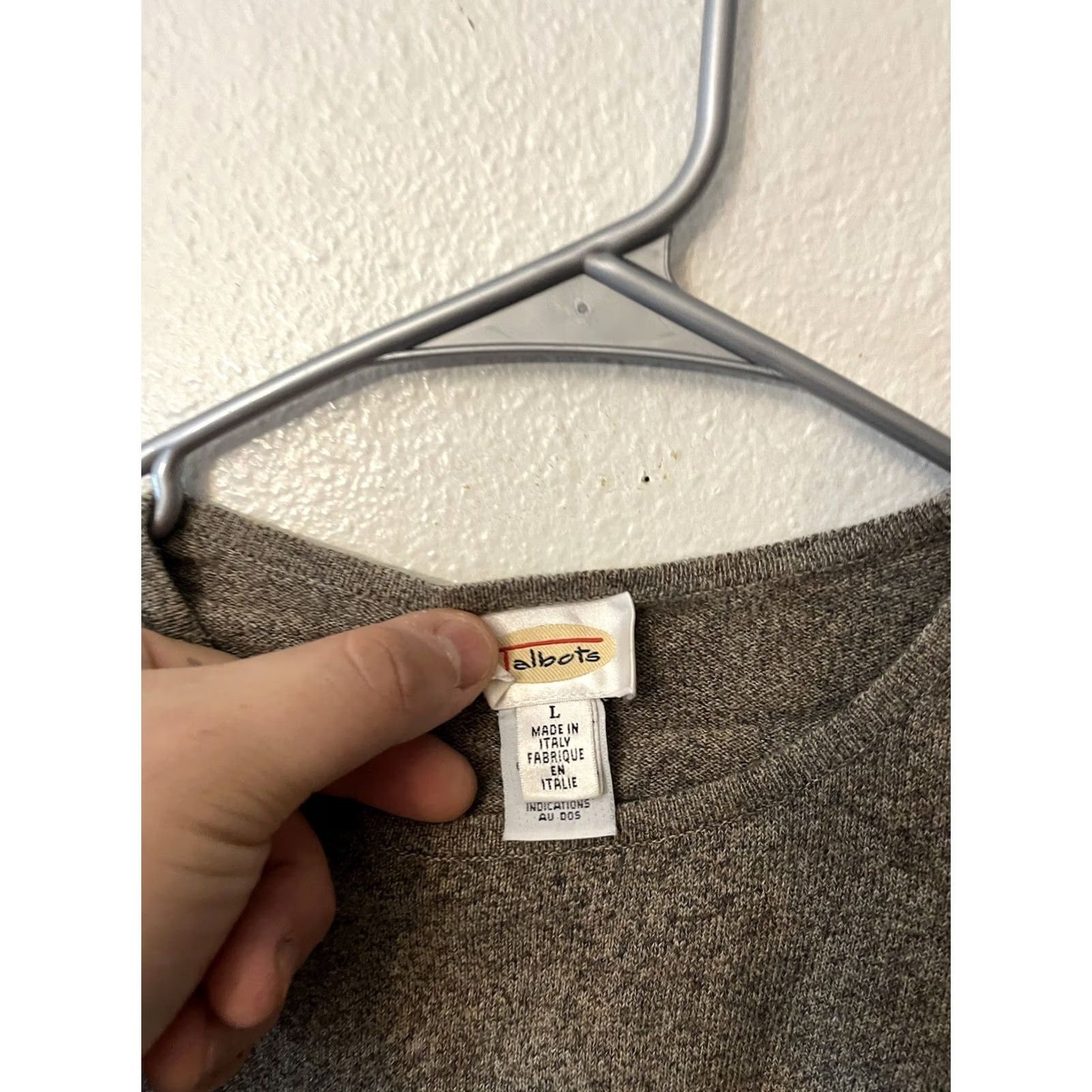 Talbots Talbots T-Shirt Size Large Heather Brown Solid Long Sleeve Round Tee Size L / US 10 / IT 46 - 2 Thumbnail