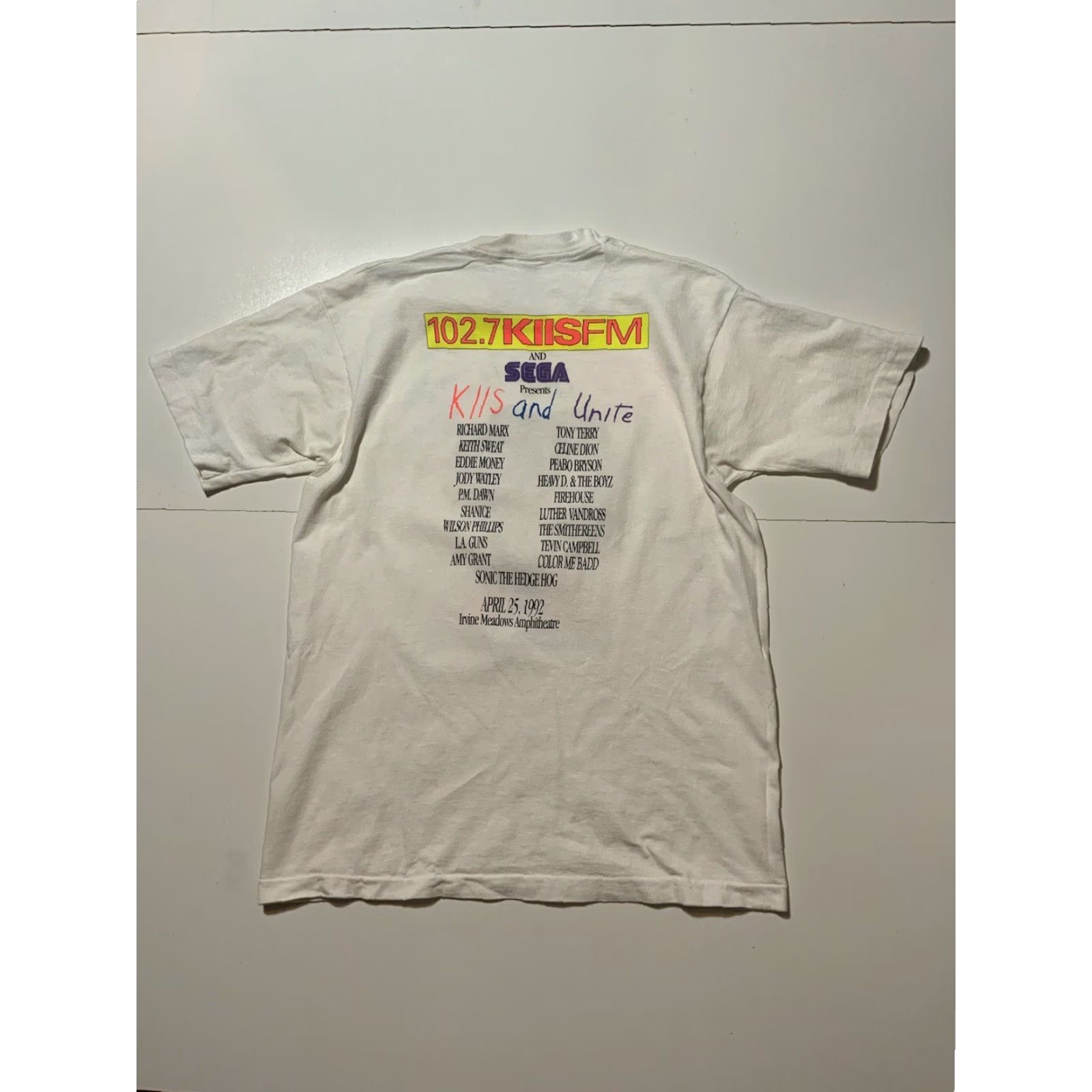 Fruit Of The Loom VINTAGE 1992 KIIS FM Unite Concert T-Shirt Heavy D Luther Vandross LG White Size US L / EU 52-54 / 3 - 3 Thumbnail