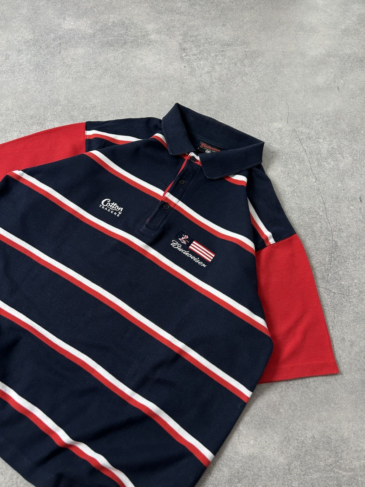 Cotton Traders Cotton traders x Budweiser striped rugby polos mens Size US L / EU 52-54 / 3 - 2 Thumbnail