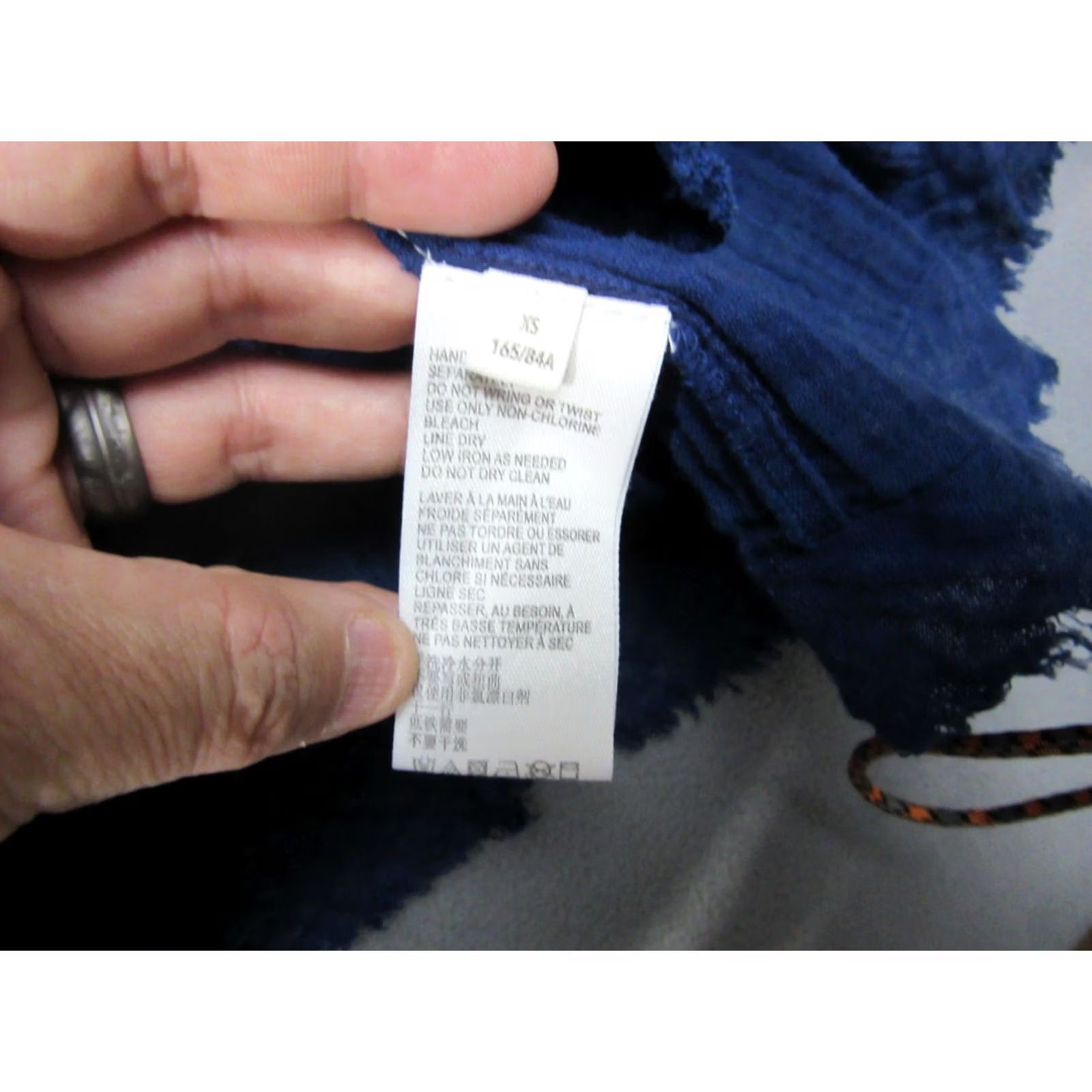 Free People Free People Dress Womens XS Blue Peasant Mini Square Neck Puff Sleeve Frayed Hem Size XS / US 0-2 / IT 36-38 - 7 Thumbnail