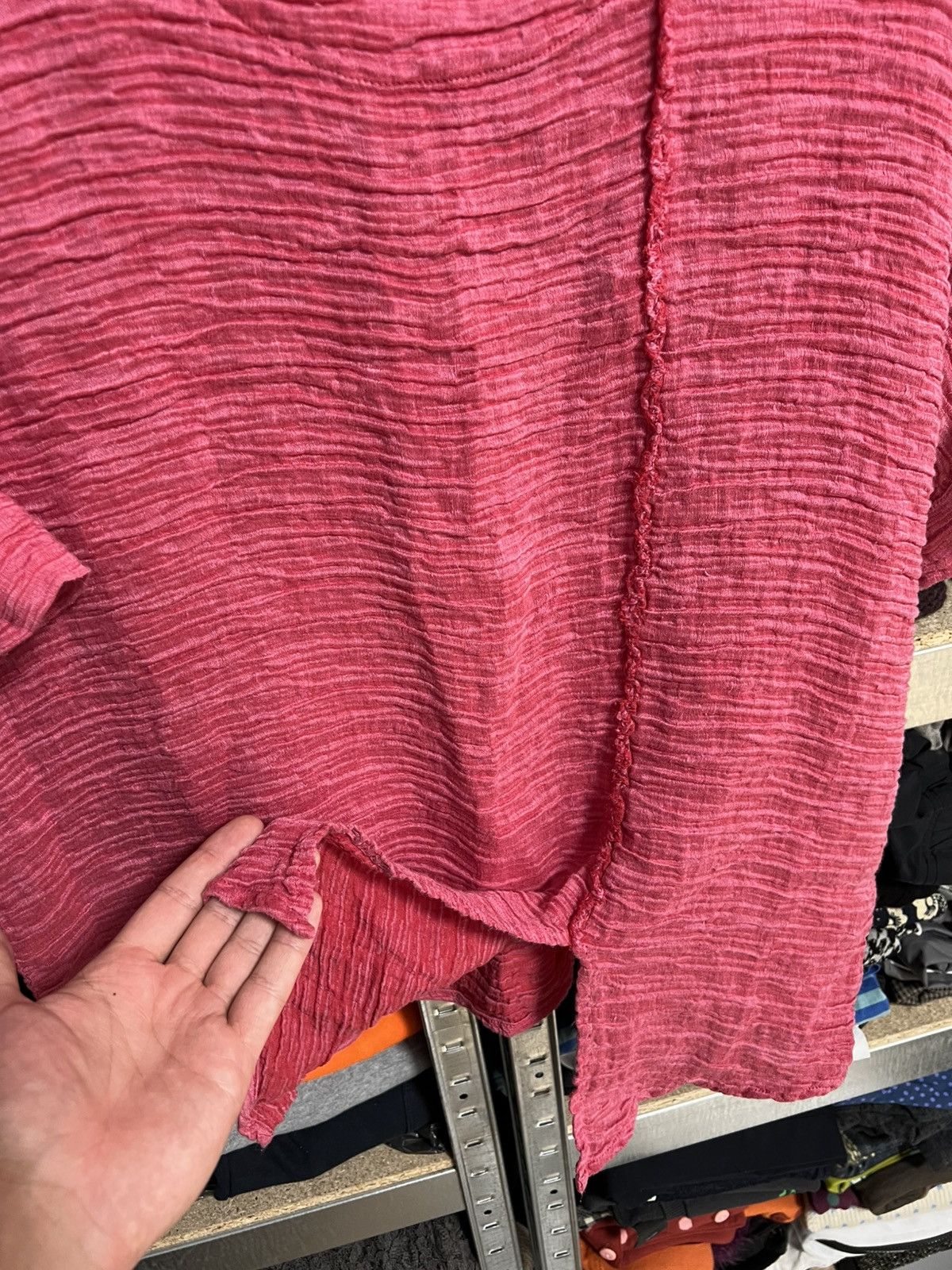 Designer GRIZAS Linen Silk Textured Asymmetric Top Tunic Sz M Blouse Size M / US 6-8 / IT 42-44 - 5 Thumbnail