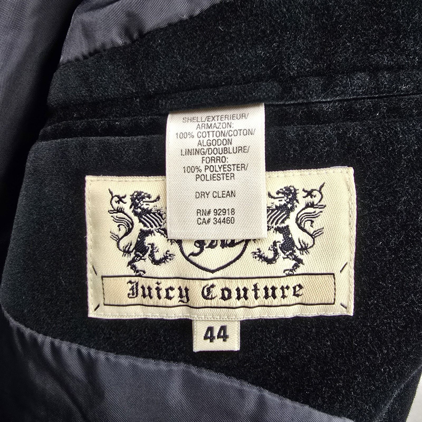Juicy Couture Juicy Couture Black Velvet Jacket Sz 44 IMagnificent Skull Size M / US 6-8 / IT 42-44 - 7 Thumbnail