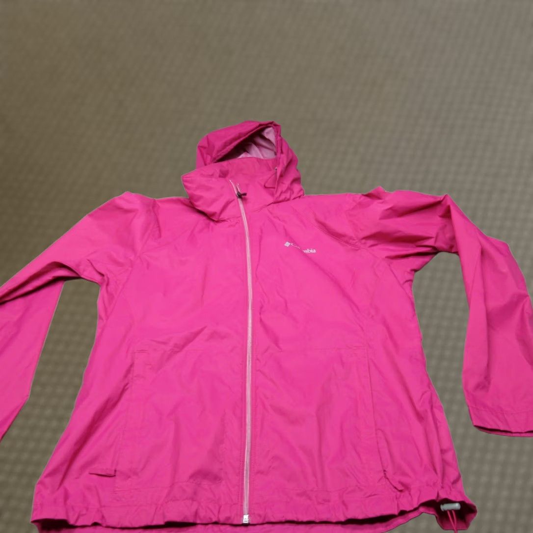 Vintage Columbia Womens Jacket XL Pink Full Zip Hooded Lightweight Rain Windbreaker Water Repellent Lined Lightweight Adjustable Size XL / US 12-14 / IT 48-50 - 1 Thumbnail