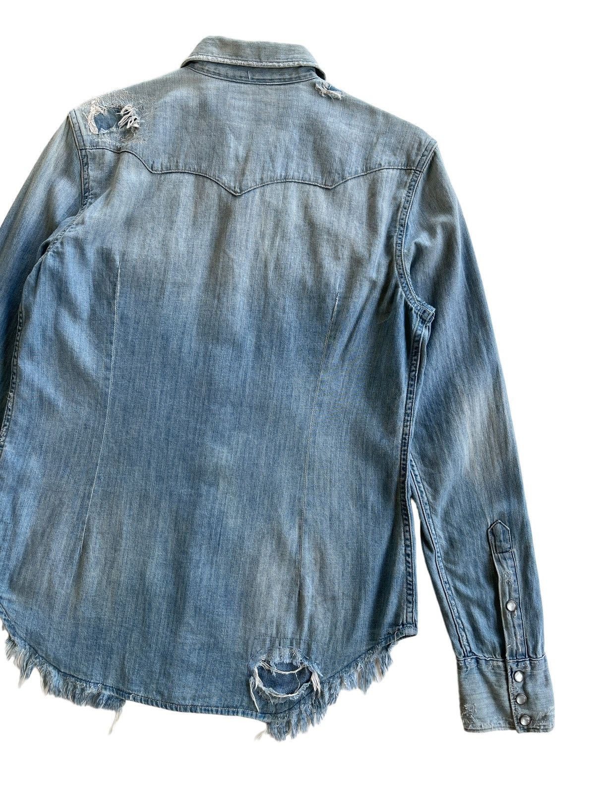 Polo Ralph Lauren Polo Ralph Lauren Distressed Denim Shirt Size M / US 6-8 / IT 42-44 - 5 Thumbnail