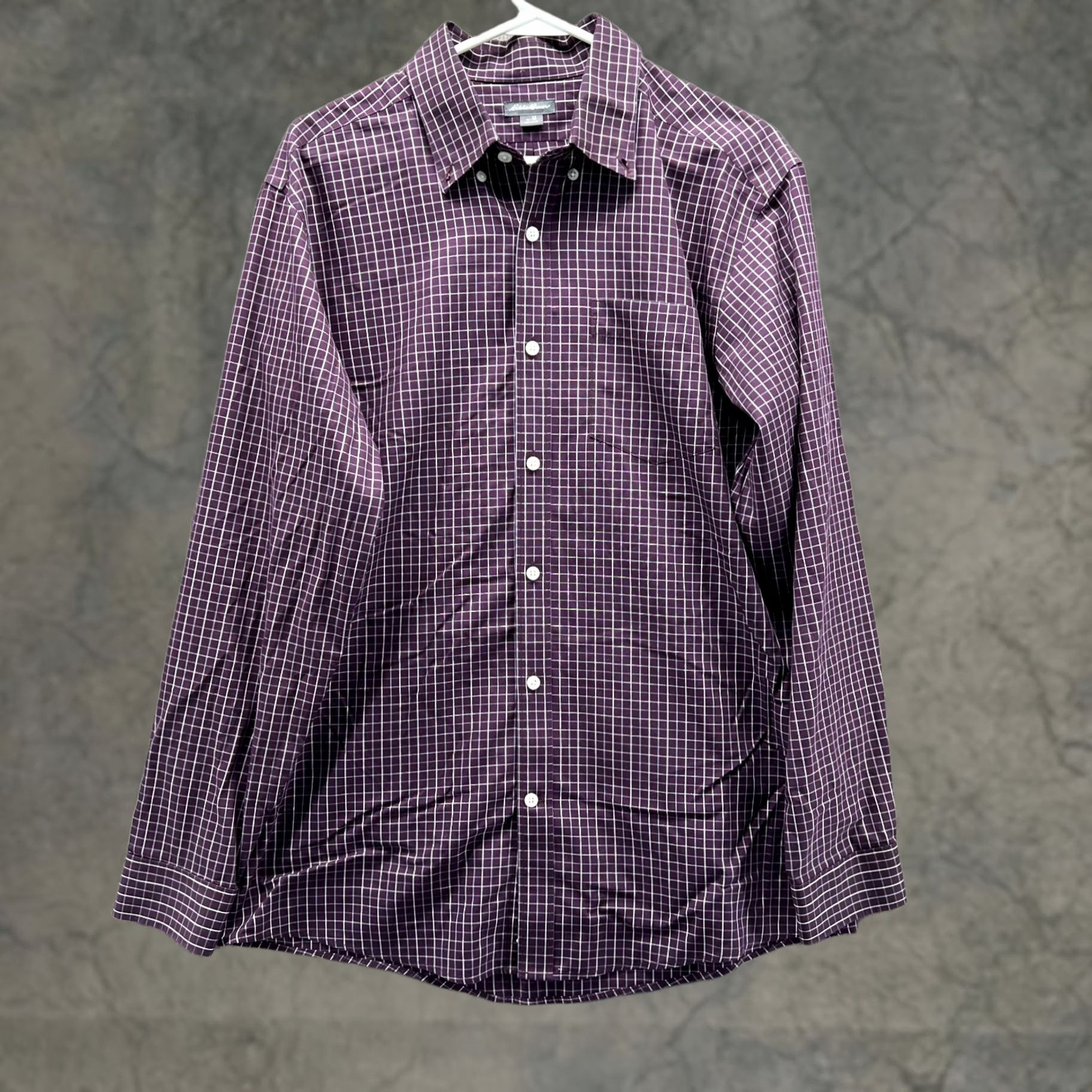 Eddie Bauer Eddie Bauer Shirt Men Medium Check Purple Vintage Button-Down Preppy Windowpane Size US M / EU 48-50 / 2 - 1 Thumbnail