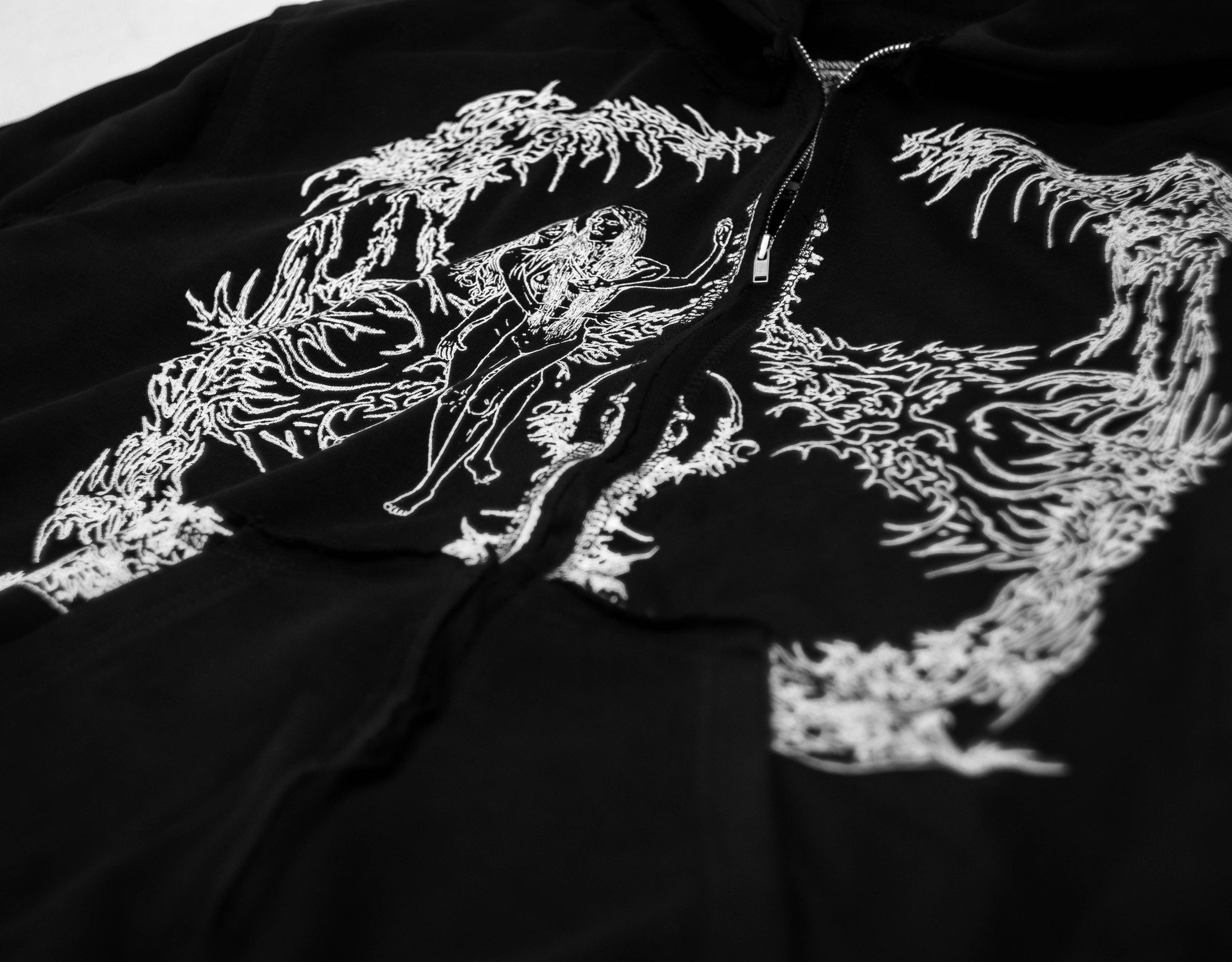 Japanese Brand oedema "nymph" black hoodie Size L / US 10 / IT 46 - 6 Thumbnail