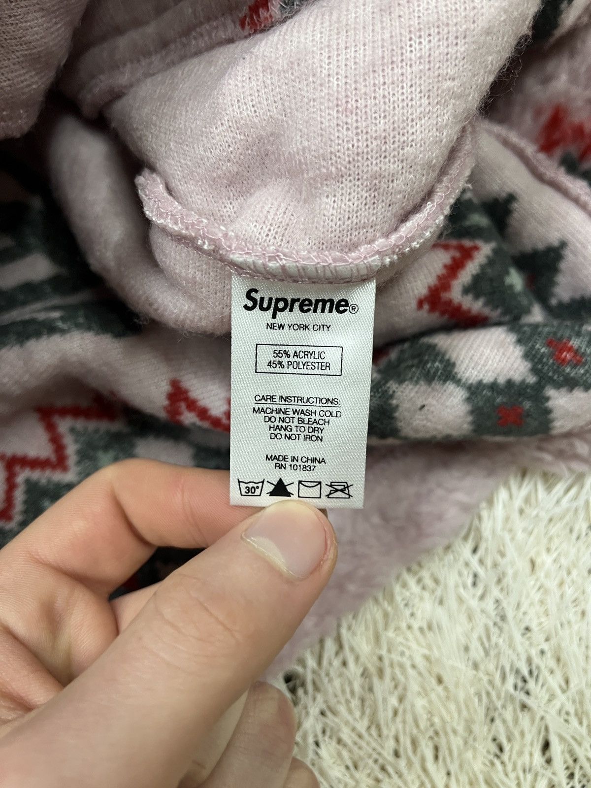 Supreme Rare Supreme Drama Mask Fleece Jacket Mens Pink LS Full Zip Size US L / EU 52-54 / 3 - 7 Thumbnail