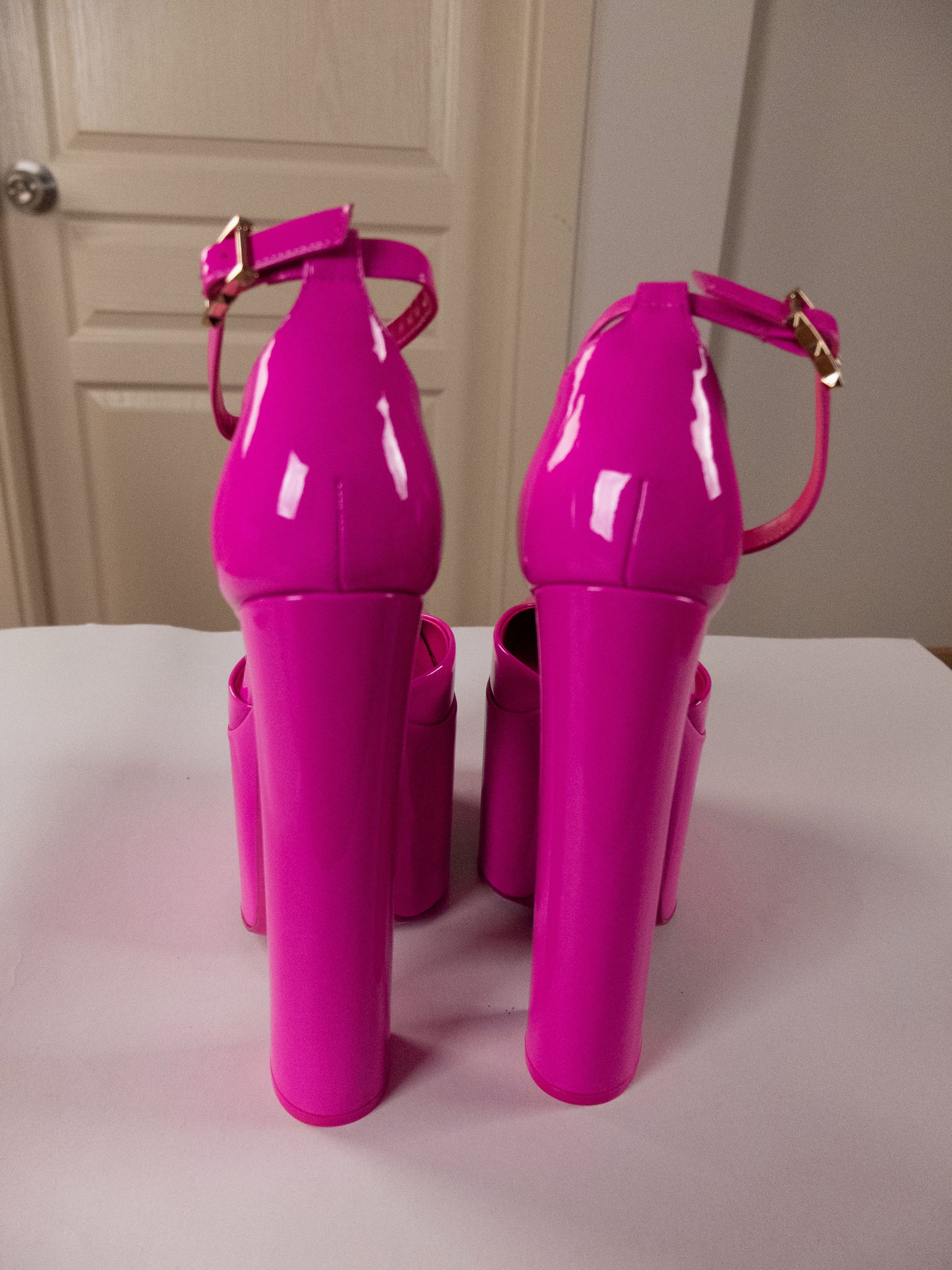 Valentino VALENTINO Discobox pink patent leather platform pumps 8 38 Size US 8 / IT 38 - 8 Thumbnail
