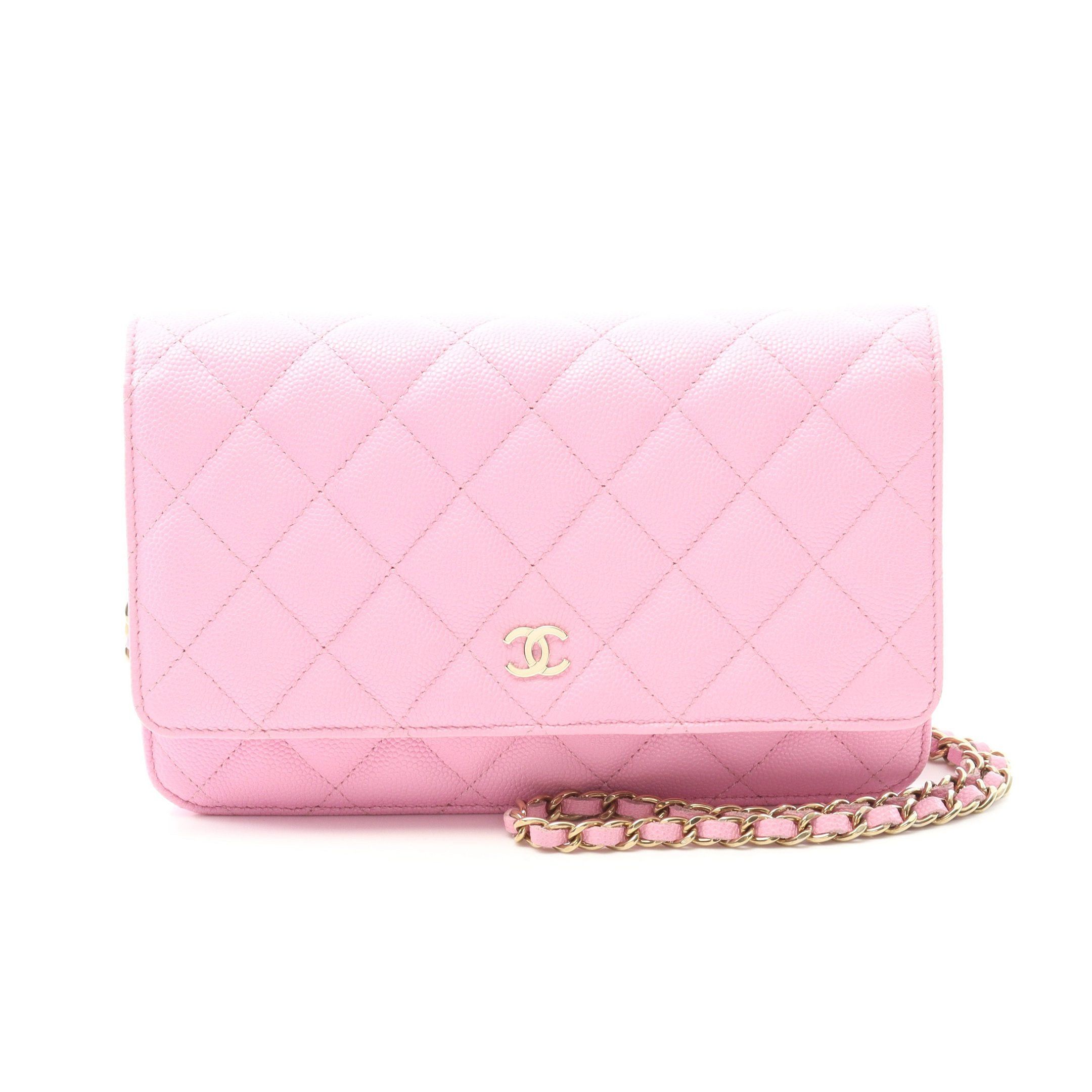 Chanel Chanel Matelasse Chain Wallet Caviar Skin Pink Gold Hardware Size ONE SIZE - 1 Thumbnail