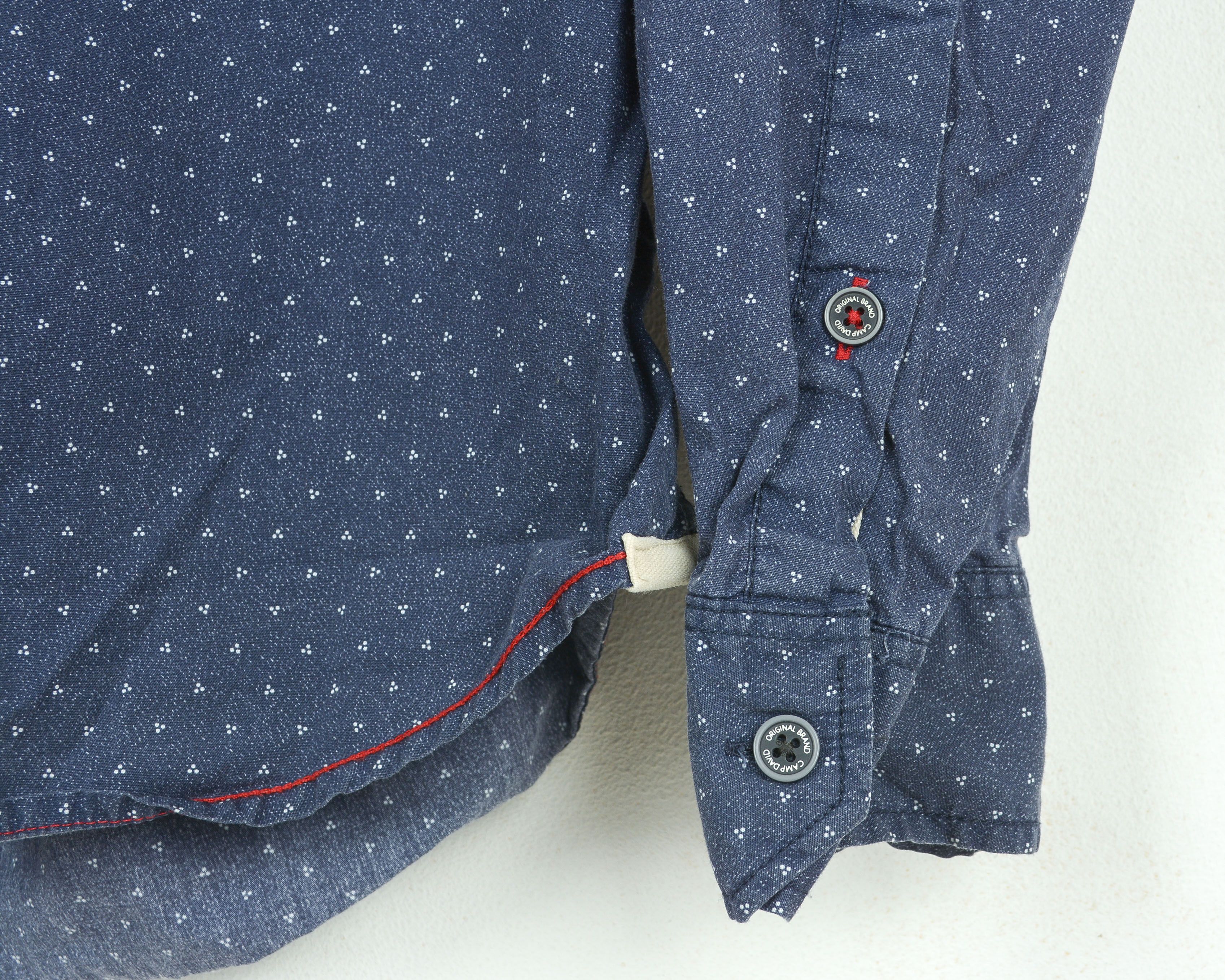 Camp David Men Button Up Shirt L Embroided Long Sleeve Polka Dot Size US L / EU 52-54 / 3 - 5 Thumbnail
