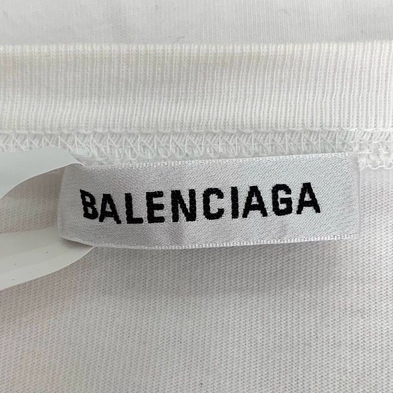 Balenciaga Balenciaga White logo embroidered crew neck cotton short s Size US M / EU 48-50 / 2 - 6 Thumbnail