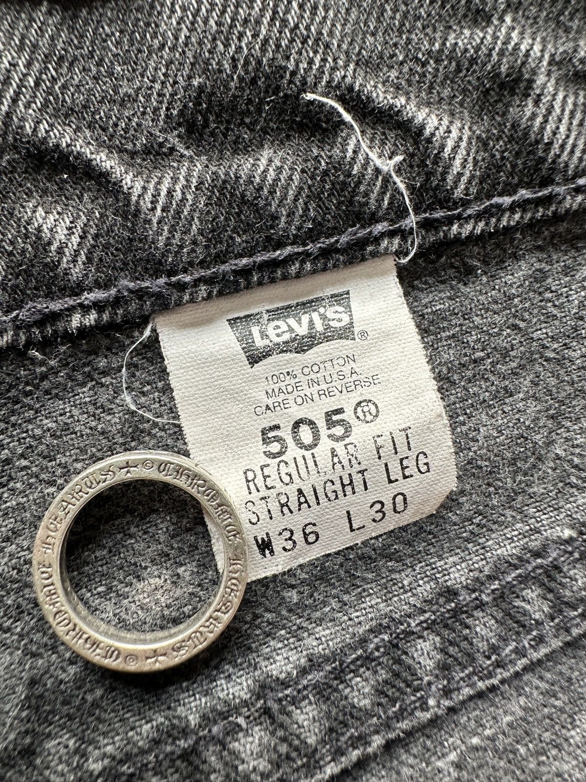 Levi's Vintage 90s Levi's Orange Tab Faded Black Denim Jeans Size US 36 / EU 52 - 4 Thumbnail