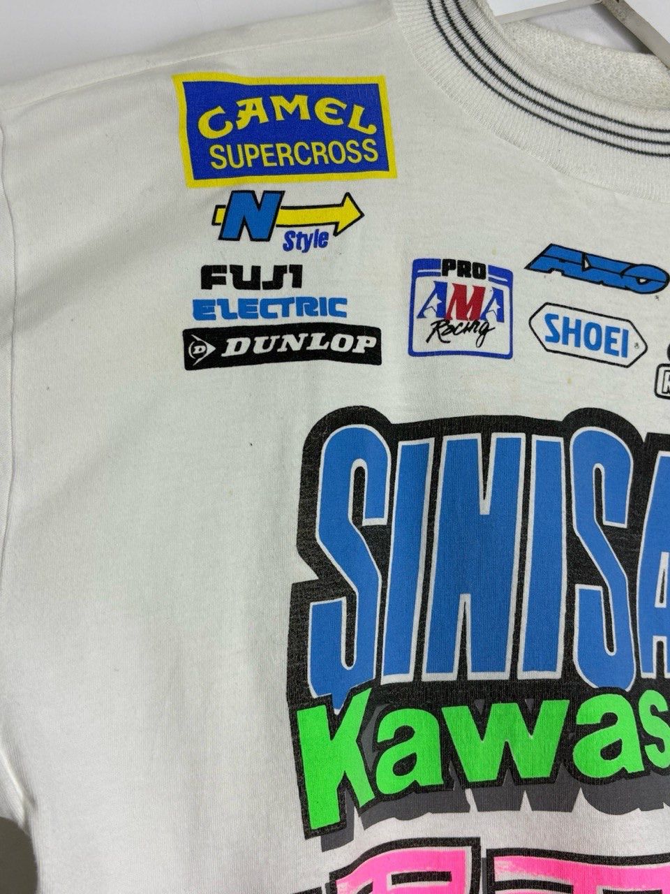 Other Vintage Sinisalo Kawasaki Racing Motocross Long Sleeve Shirt Size US XL / EU 56 / 4 - 13 Thumbnail