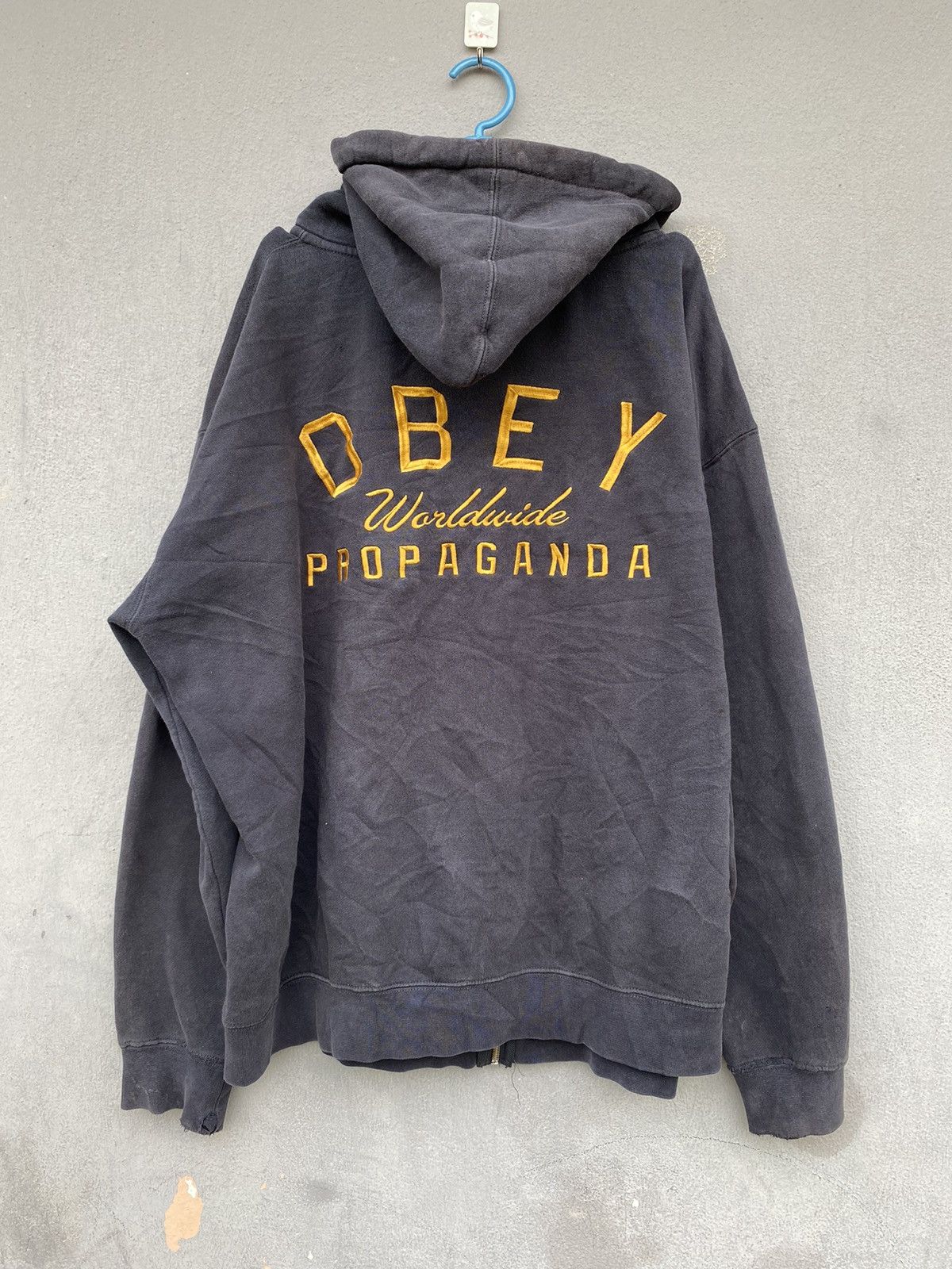 Obey Distressed Thrashed Obey Propaganda Zipper Hoodie Size US L / EU 52-54 / 3 - 2 Thumbnail
