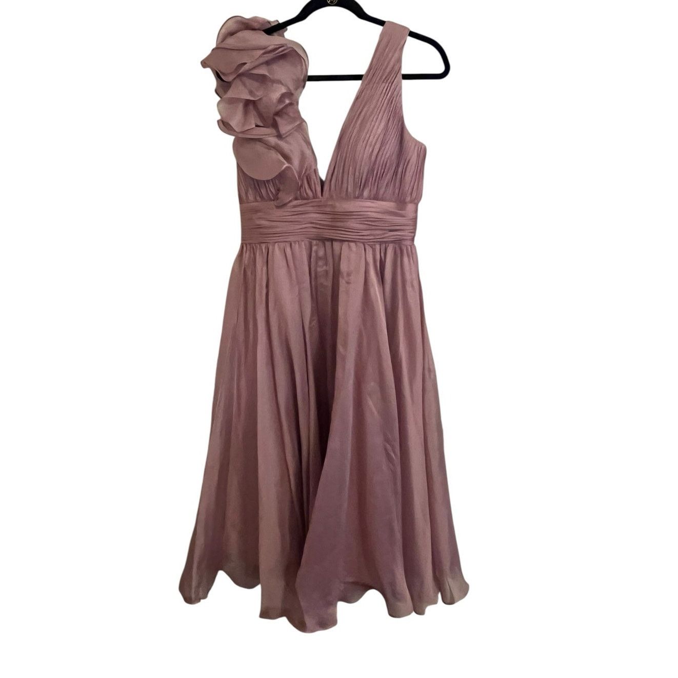 Mac Duggal Mac Duggle Pink Chiffon A-Line Midi Cocktail Dress Size 8 Size M / US 6-8 / IT 42-44 - 1 Thumbnail