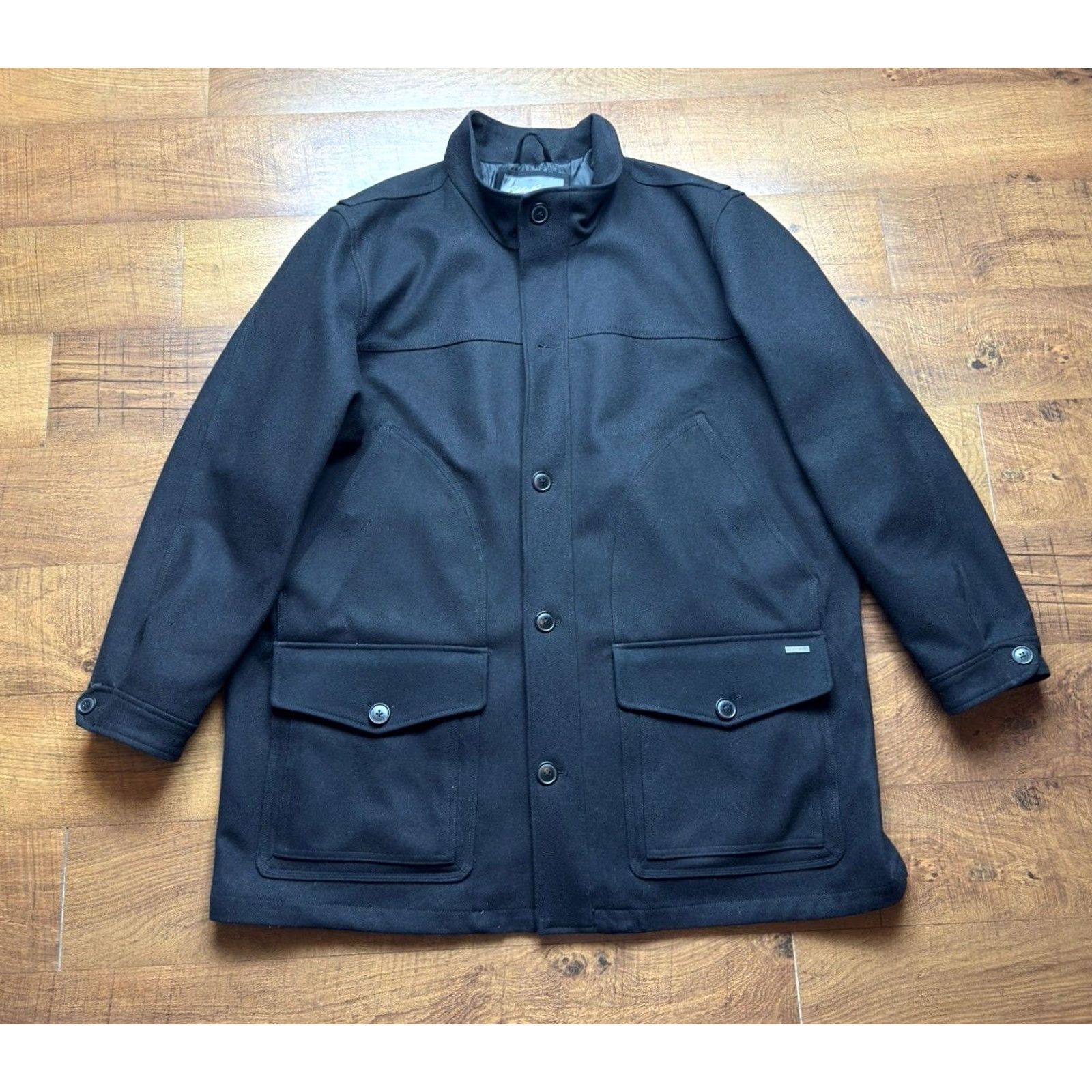 Eddie Bauer EDDIE BAUER Wool Bulman Creek Mackinaw Chore Coat Jacket Black Mens 3XL -READ Size US XXL / EU 58 / 5 - 2 Thumbnail