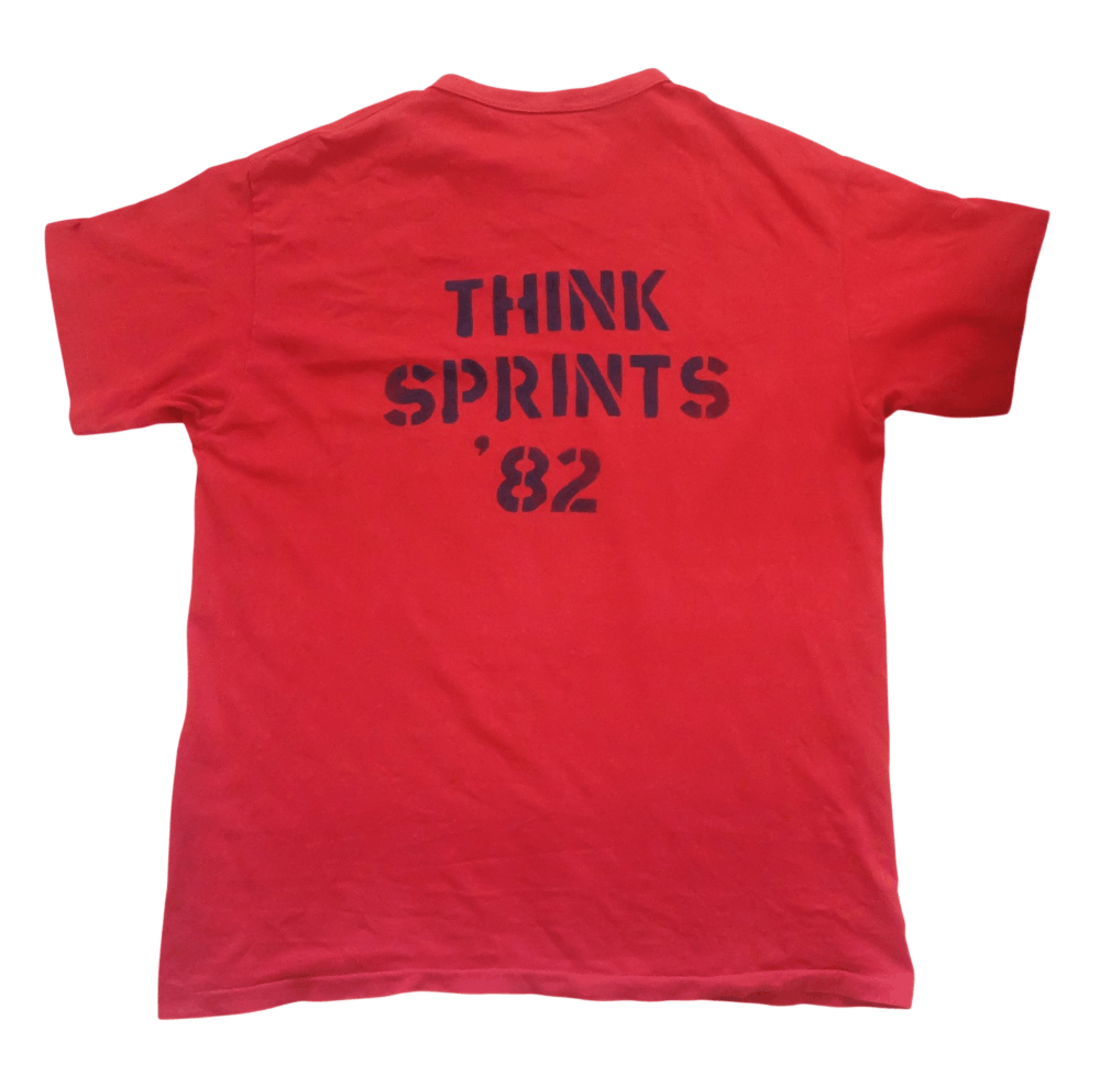 Vintage Vintage Think Sprints 1982 T-Shirt Single Stitch Size US L / EU 52-54 / 3 - 1 Thumbnail