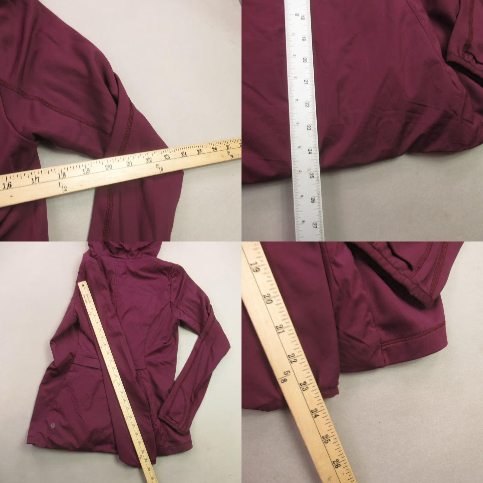 Lululemon Lululemon Jacket Womens 8 1/2 Zip Long Sleeve Lightweight Hooded Burgundy Jacket Size M / US 6-8 / IT 42-44 - 8 Thumbnail