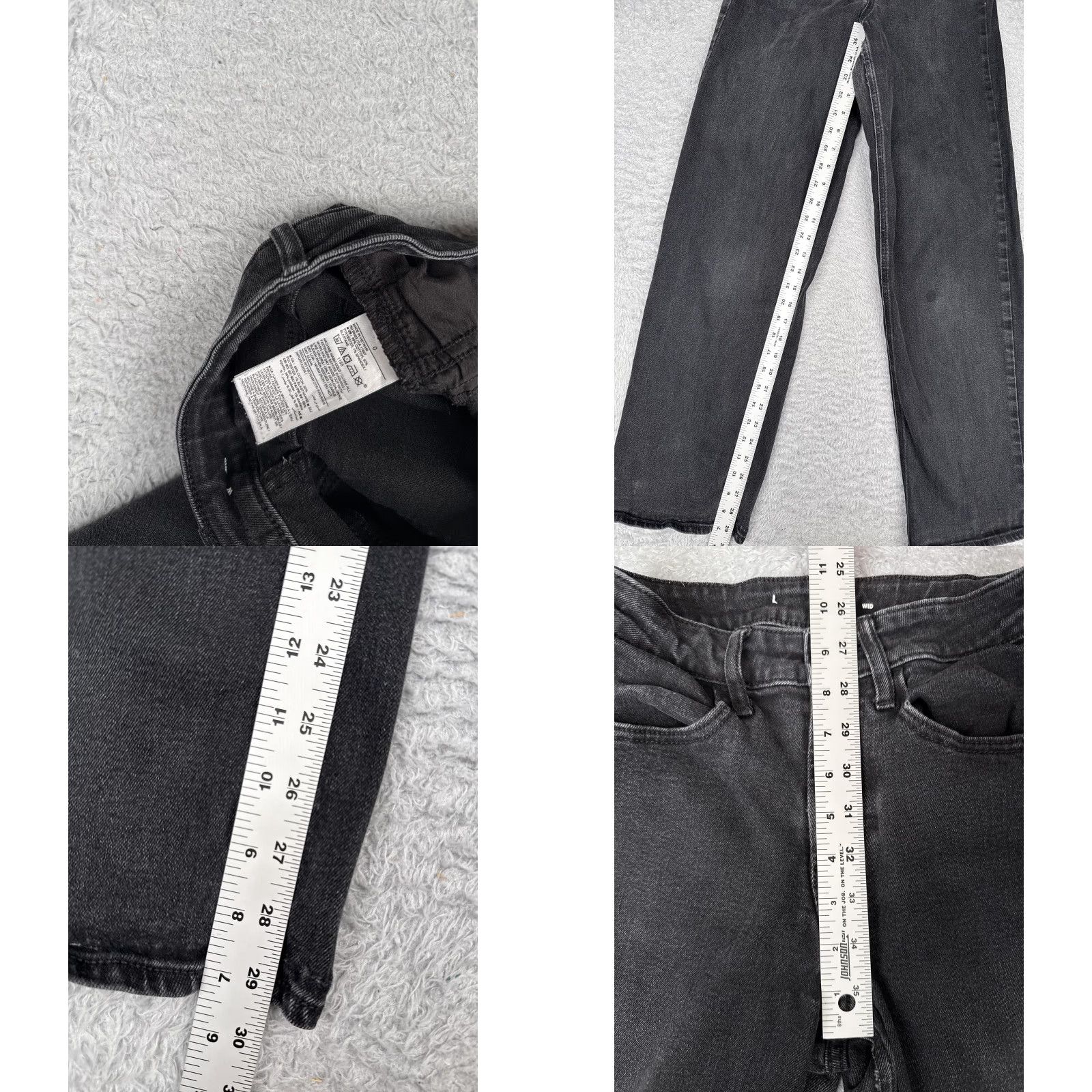 Old Navy Old Navy Jeans Womens L Black Wide-Leg Denim High Rise Casual Stretch Pants Size 36" / US 14 / IT 50 - 8 Thumbnail