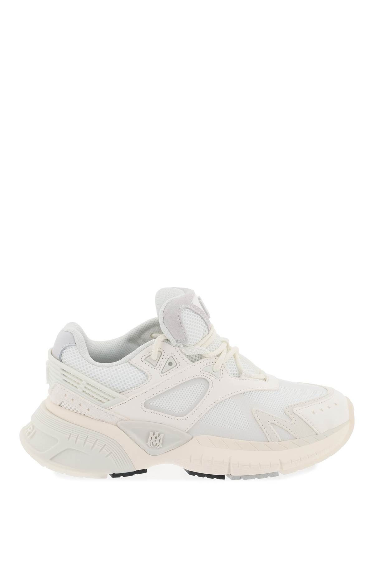 image of Amiri Mesh And Leather Ma Sneakers In 9 in White, Women's