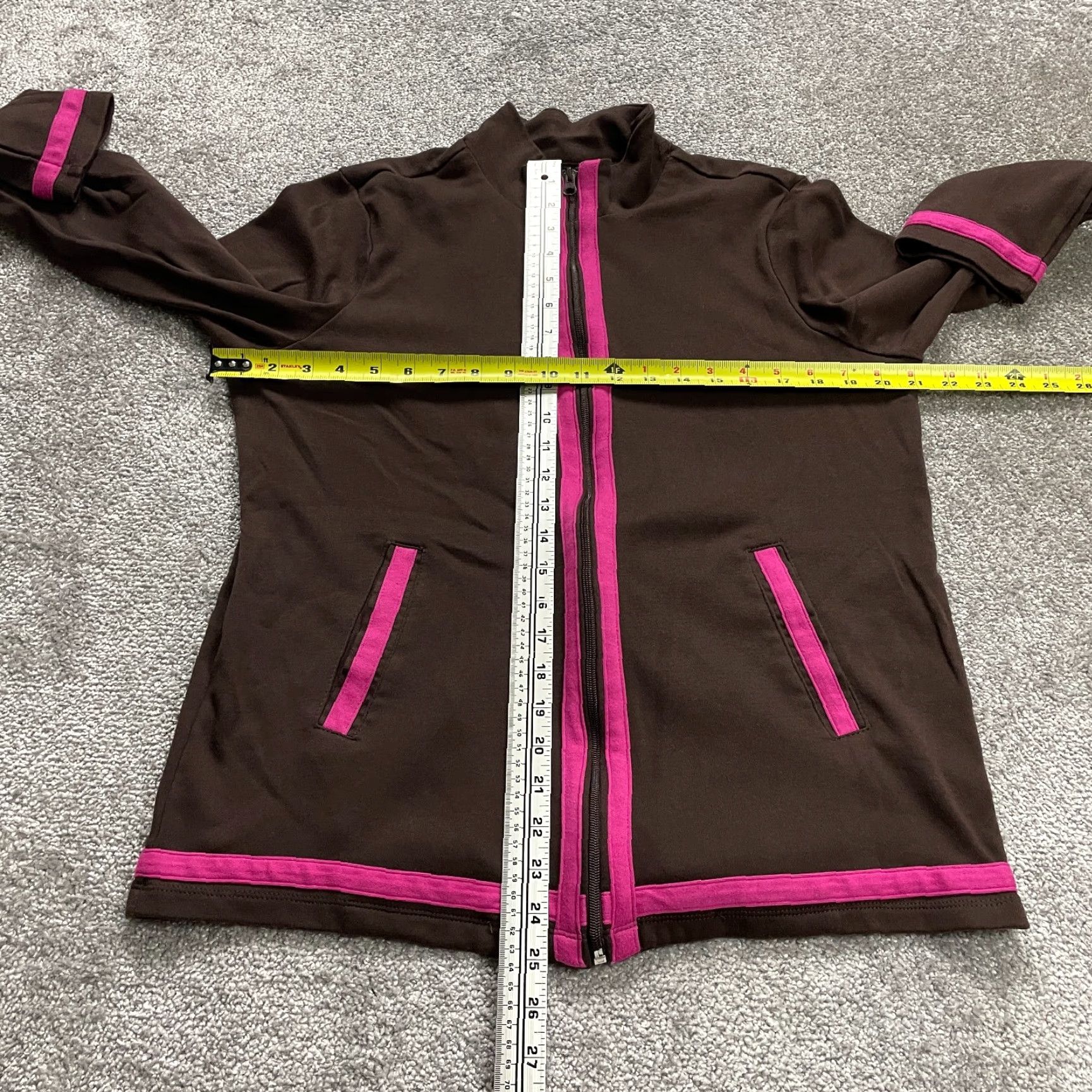 Blair VINTAGE Blair Track Jacket Womens Medium Brown Purple Trim Full Zip Active Casual Size M / US 6-8 / IT 42-44 - 3 Thumbnail