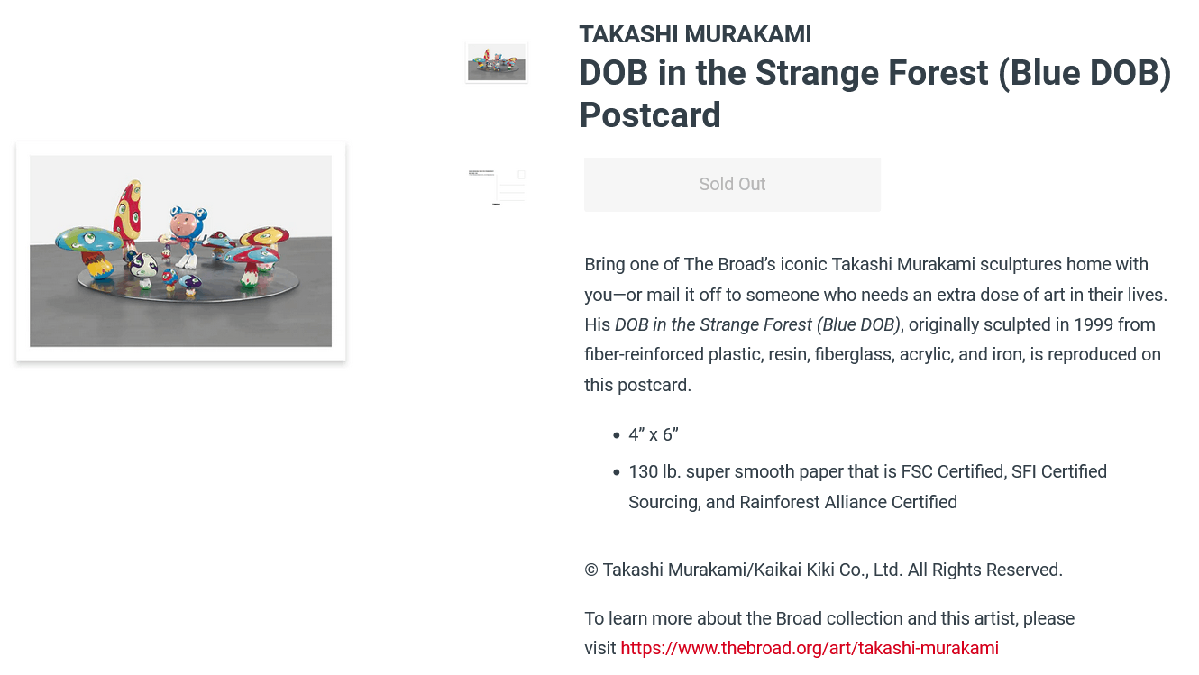 Takashi Murakami Takashi Murakami 4" x 6" Postcard - DOB in the Strange Fore Size ONE SIZE - 4 Thumbnail