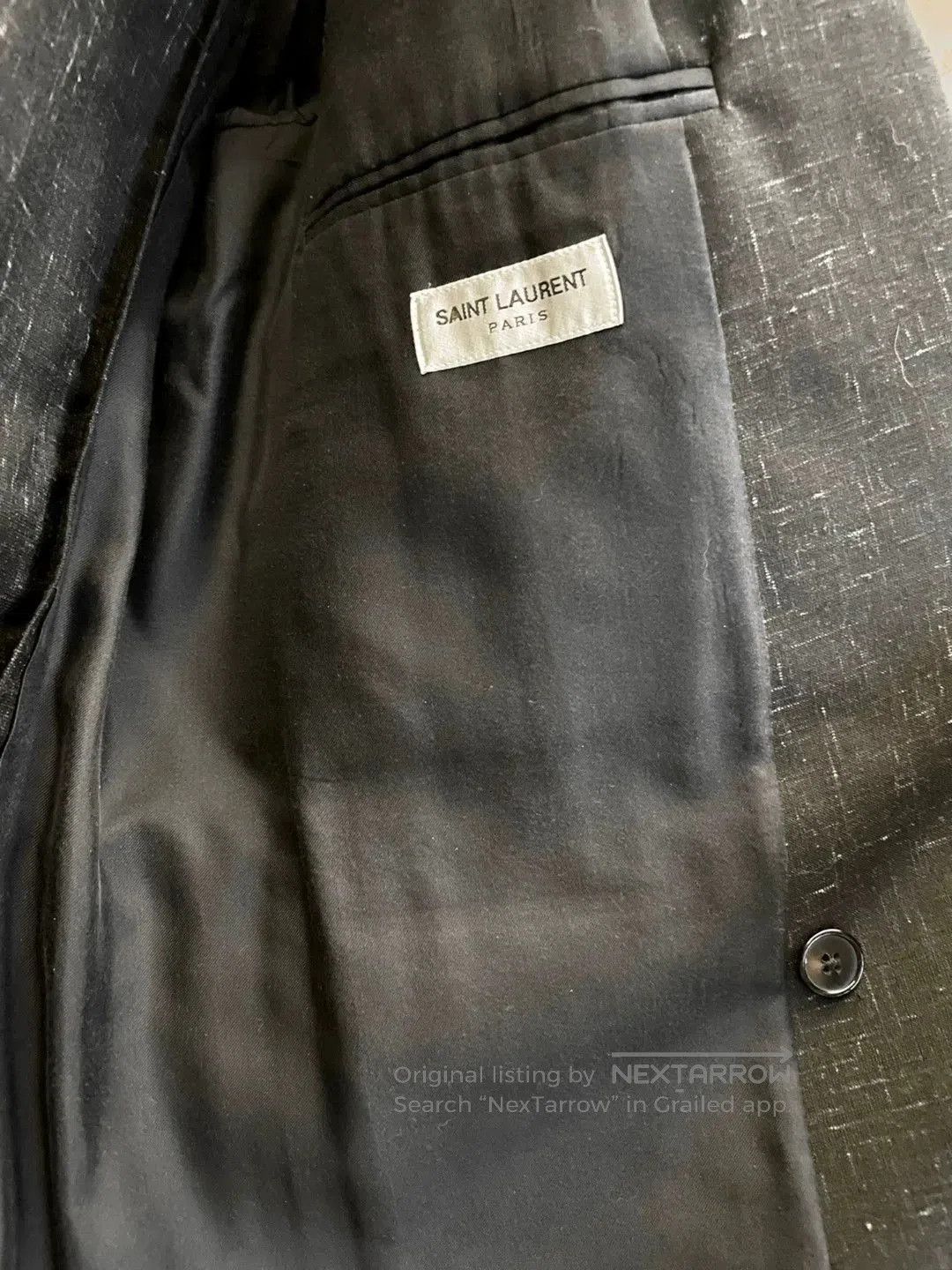 Saint Laurent Paris Black Textured Double-Breasted Blazer. Size US M / EU 48-50 / 2 - 8 Thumbnail