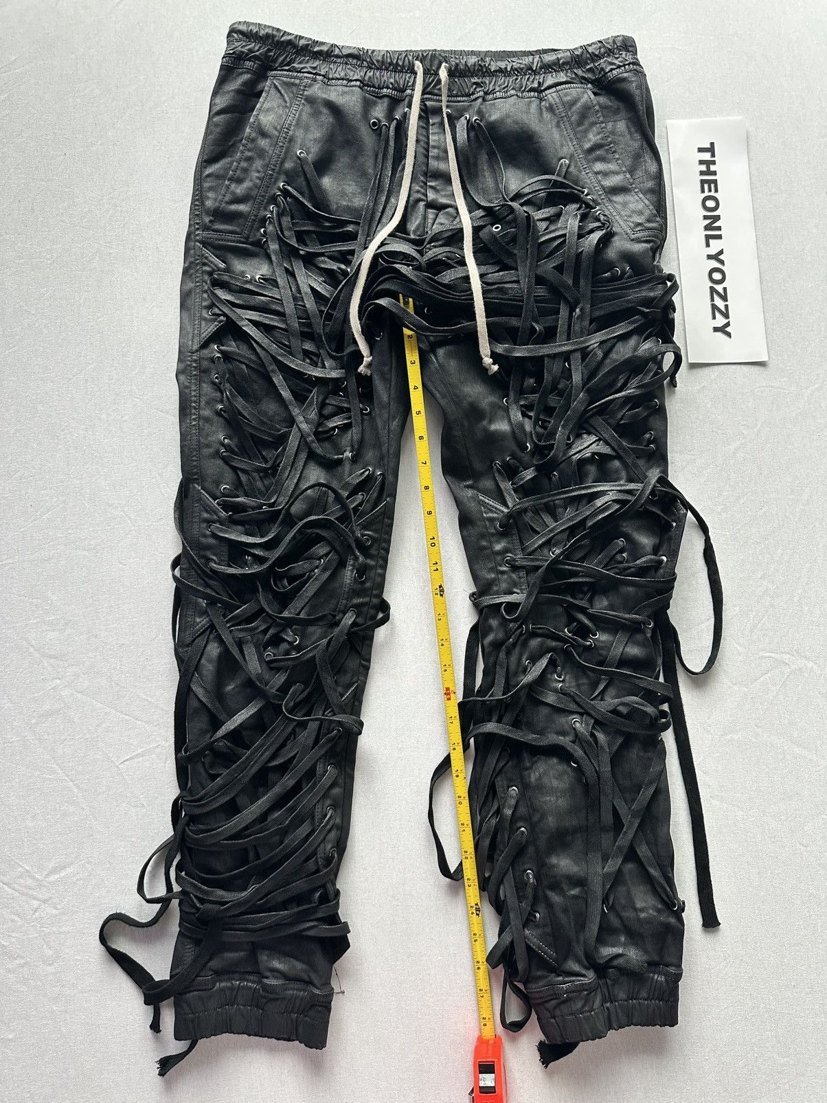 Rick Owens Megalace Wax Cargo Jogger Thomas Black Pants 54