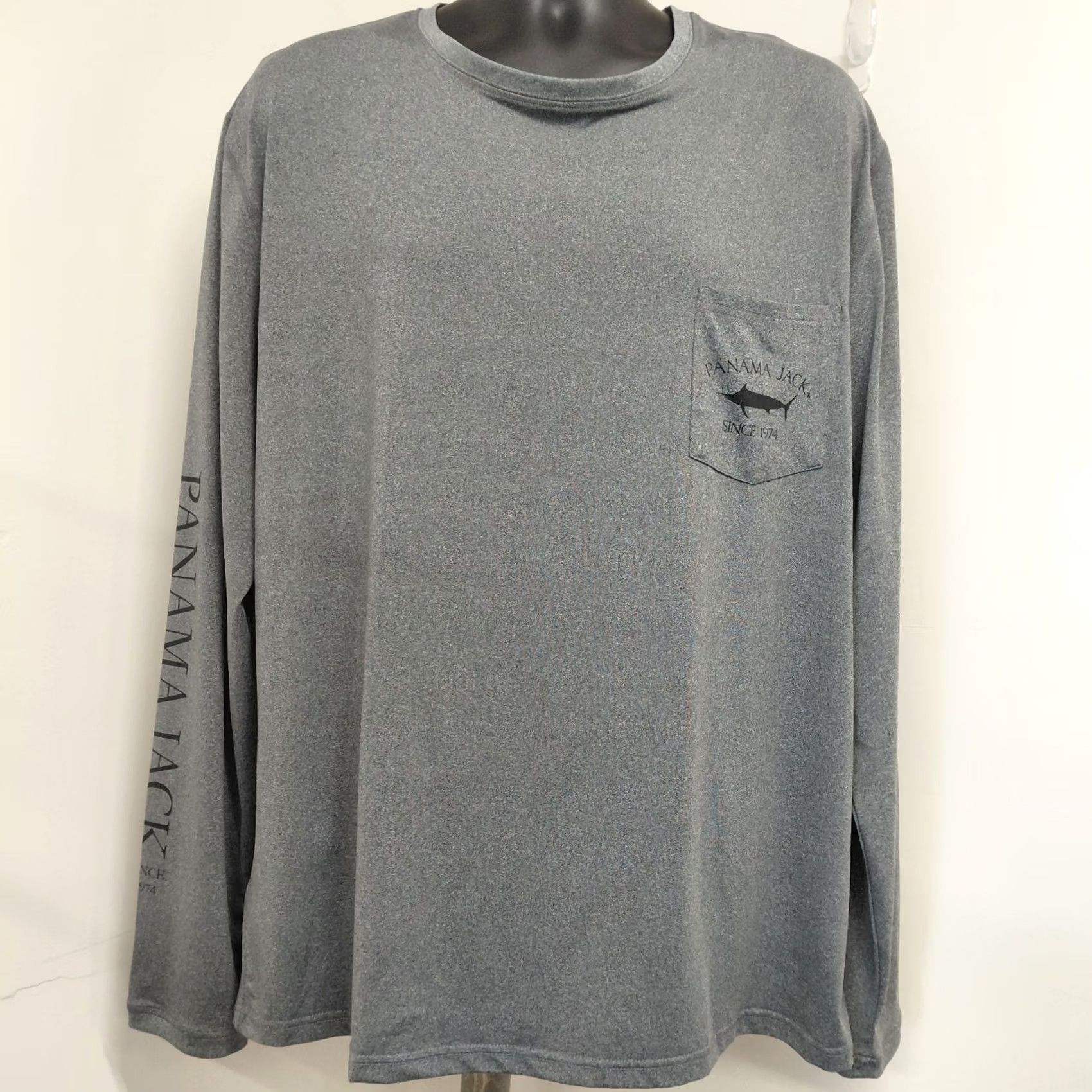 Panama Jack Panama Jack Fishing Shirt Men XXL Gray Front Pocket UPF 50 Logo Pocket Breathing UV Protection S/S Crew Neck T-Shirt Size US XXL / EU 58 / 5 - 2 Thumbnail