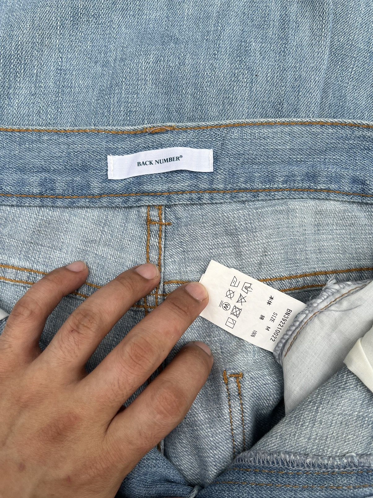 Japanese Brand Vintage Japanese Brand Light Blue Knee Length Wide Leg Jeans Size US 28 / EU 44 - 9 Thumbnail