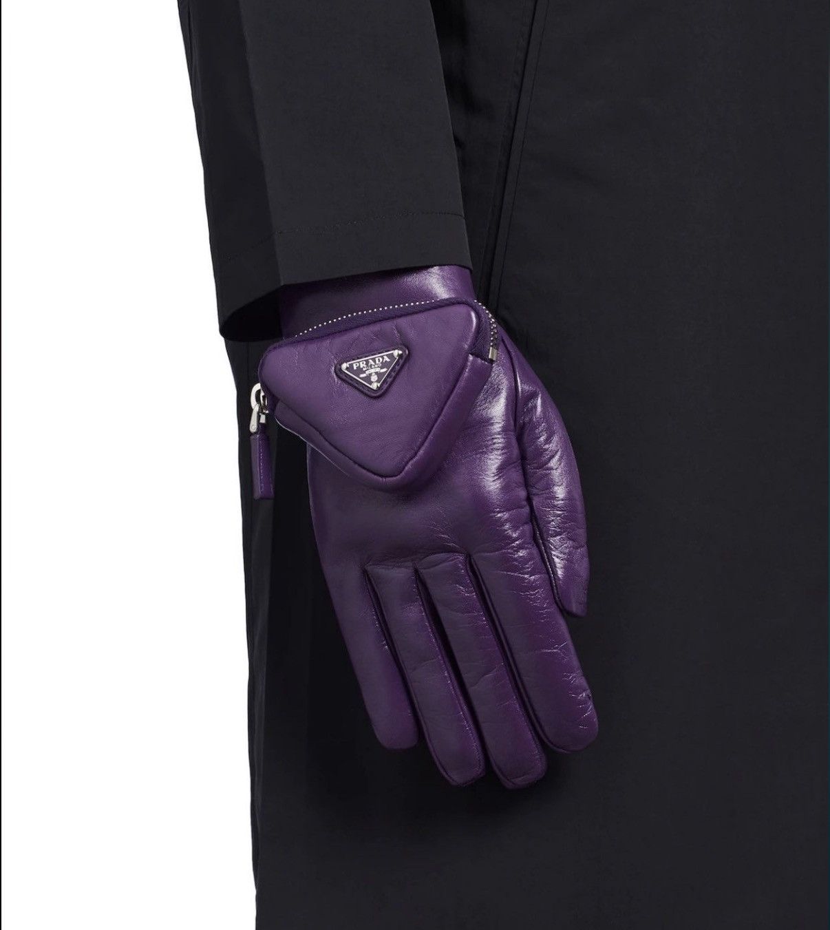 Prada 🔥 Prada x RAF Simons triangle pouch leather gloves Size 26 - 2 Thumbnail