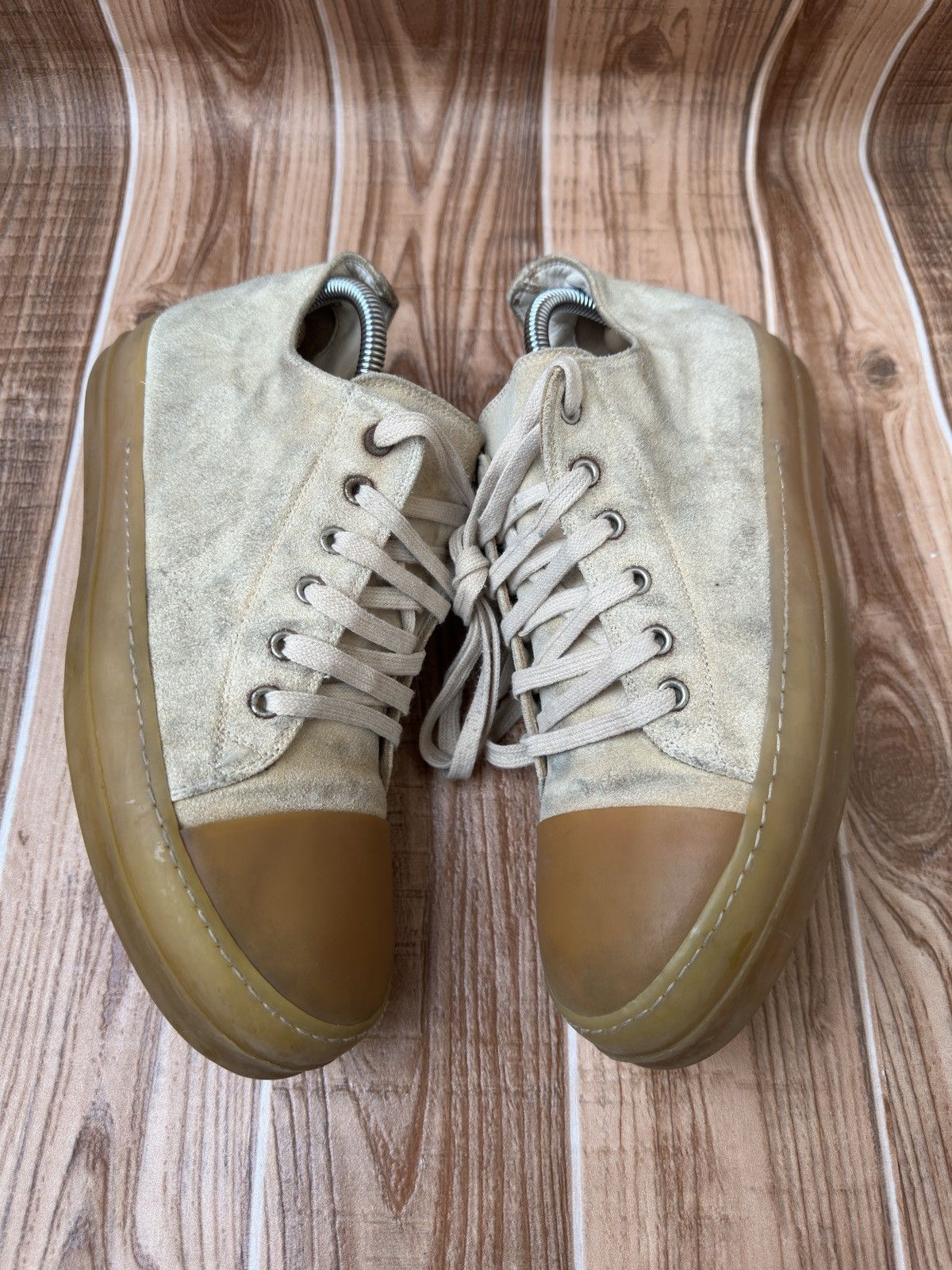 Rick Owens Rick Owens Beige Gum Sole Low Suede Ramones Size US 8.5 / EU 41-42 - 5 Thumbnail