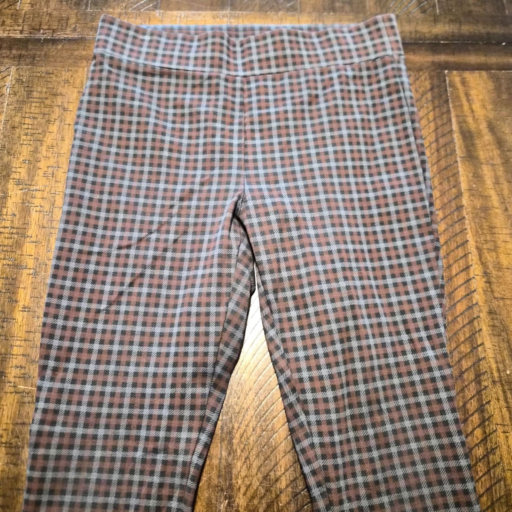 Loft Loft Pants Womens Plaid Knit Pull On Ankle Medium G275 Stretch Slim Leggings Multicolor Size 32" / US 10 / IT 46 - 2 Thumbnail