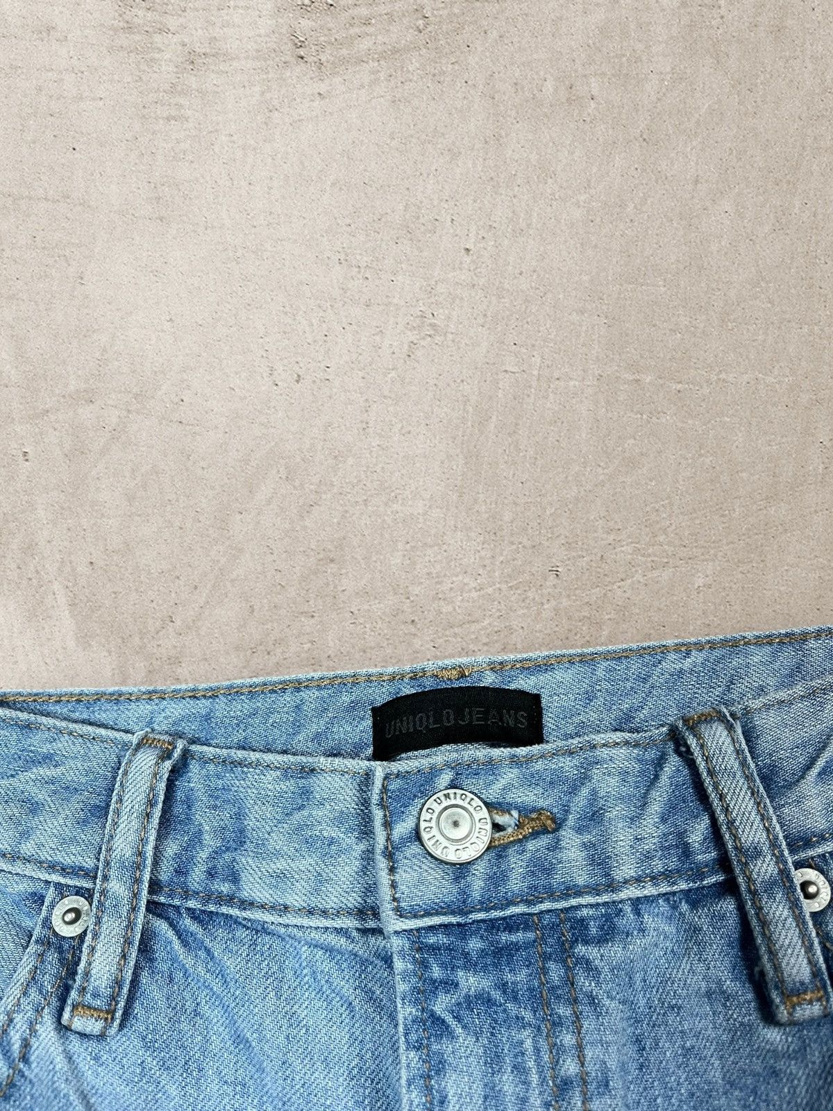 Japanese Brand Uniqlo Distressed Reguler Fit Jeans Pants Baby Blue 27w @204 Size US 30 / EU 46 - 5 Thumbnail