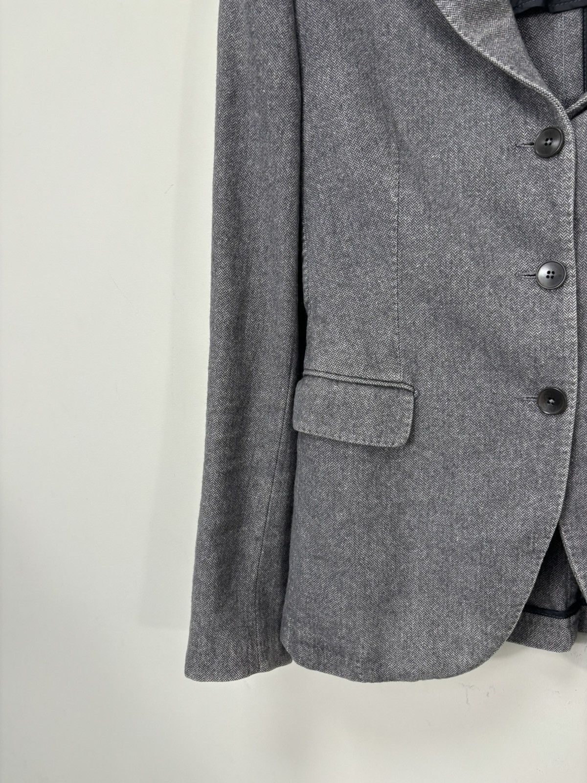 Tagliatore Tagliatore Women’s Herringbone Gray Wool Blend Blazer Jacket Size M / US 6-8 / IT 42-44 - 9 Thumbnail