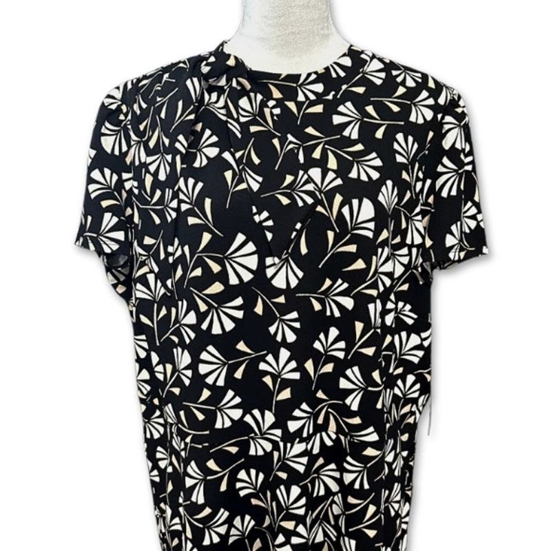 Other London Times Midi Dress Geometric Pattern Back Zip Black 20 Size 3XL / US 20-22 - 3 Thumbnail