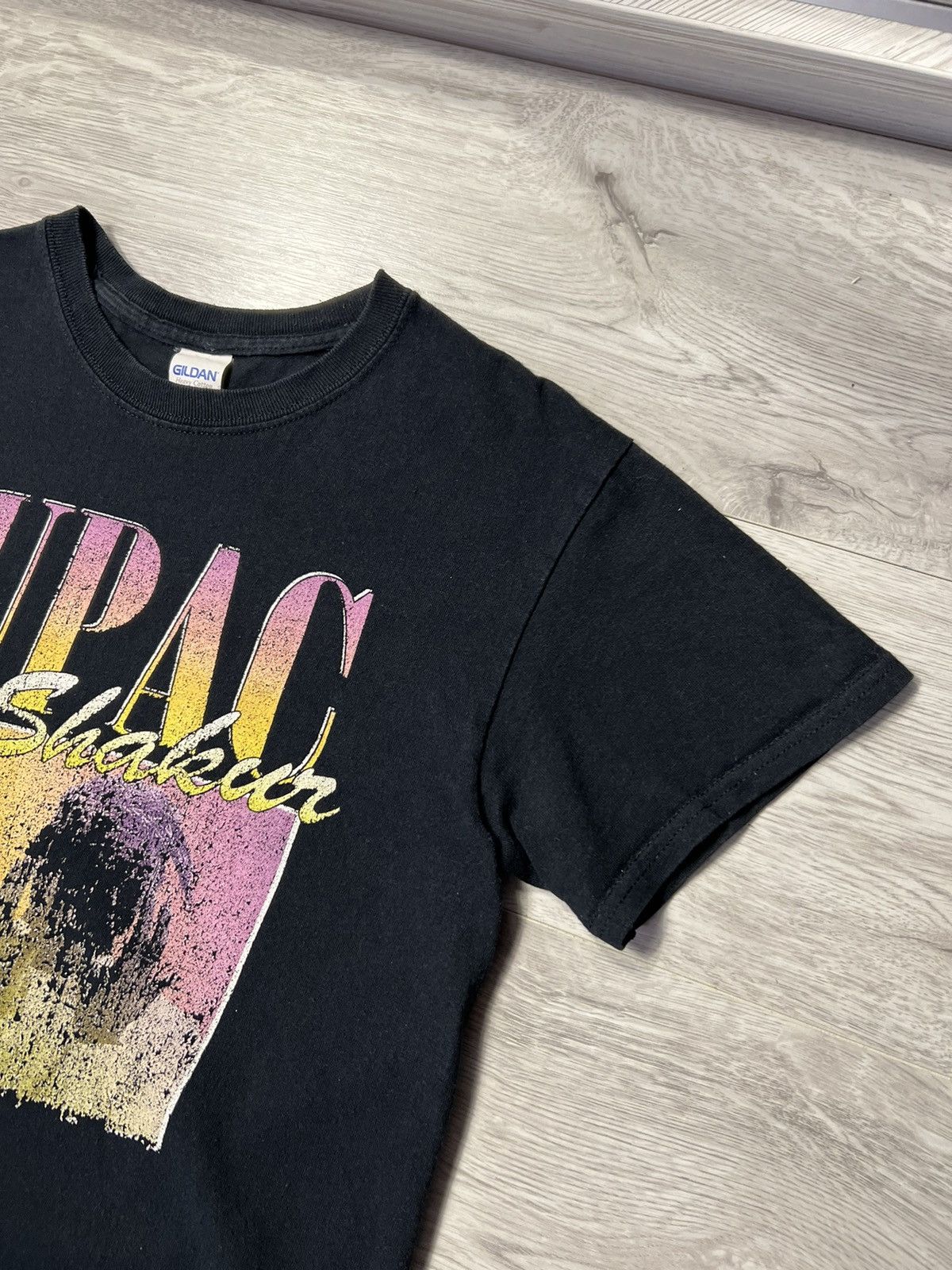 Gildan × Vintage Vintage Tupac Shakur Big Logo Band Tee Size US S / EU 44-46 / 1 - 4 Thumbnail
