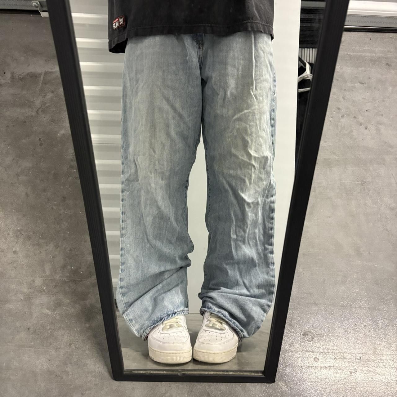 Japanese Brand × Vintage Crazy Vintage Y2K/2000s Baggy Loose WideLeg Old Navy Skater Style Light Wash Denim Jeans! Size US 38 / EU 54 - 1 Thumbnail