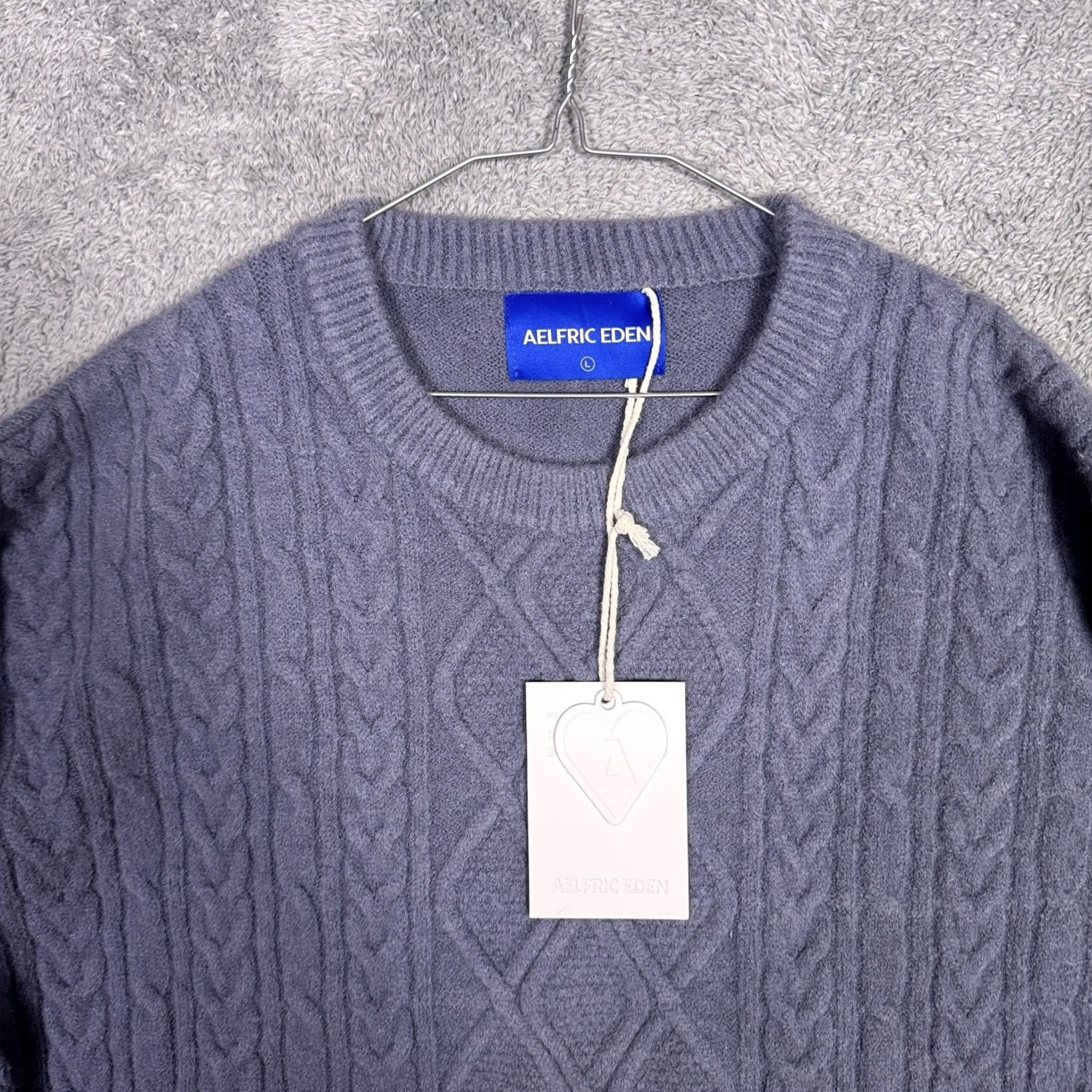 Vintage Aelfric Eden Sweater Mens L Cable-Knit Pullover Fisherman Crew Neck Blue 90s Pullover Shirt or Sweater Size US L / EU 52-54 / 3 - 4 Thumbnail