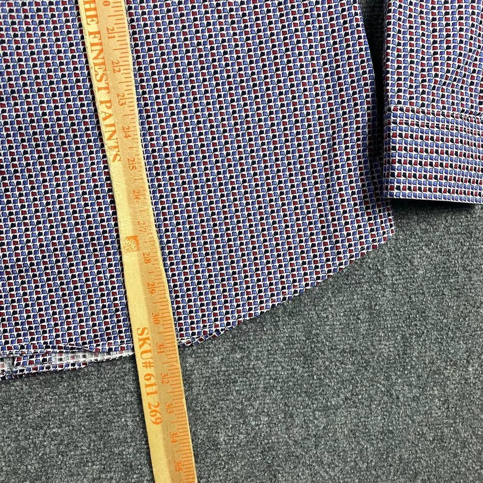 BUGATCHI Bugatchi Shirt Adults Large Geometric Shaped Fit Button Up Size US L / EU 52-54 / 3 - 7 Thumbnail