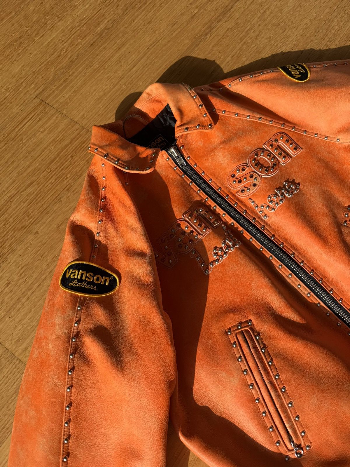B.B. Simon × Supreme Supreme Vanson Leathers b.b. Simon Jacket Orange Size US M / EU 48-50 / 2 - 10 Thumbnail