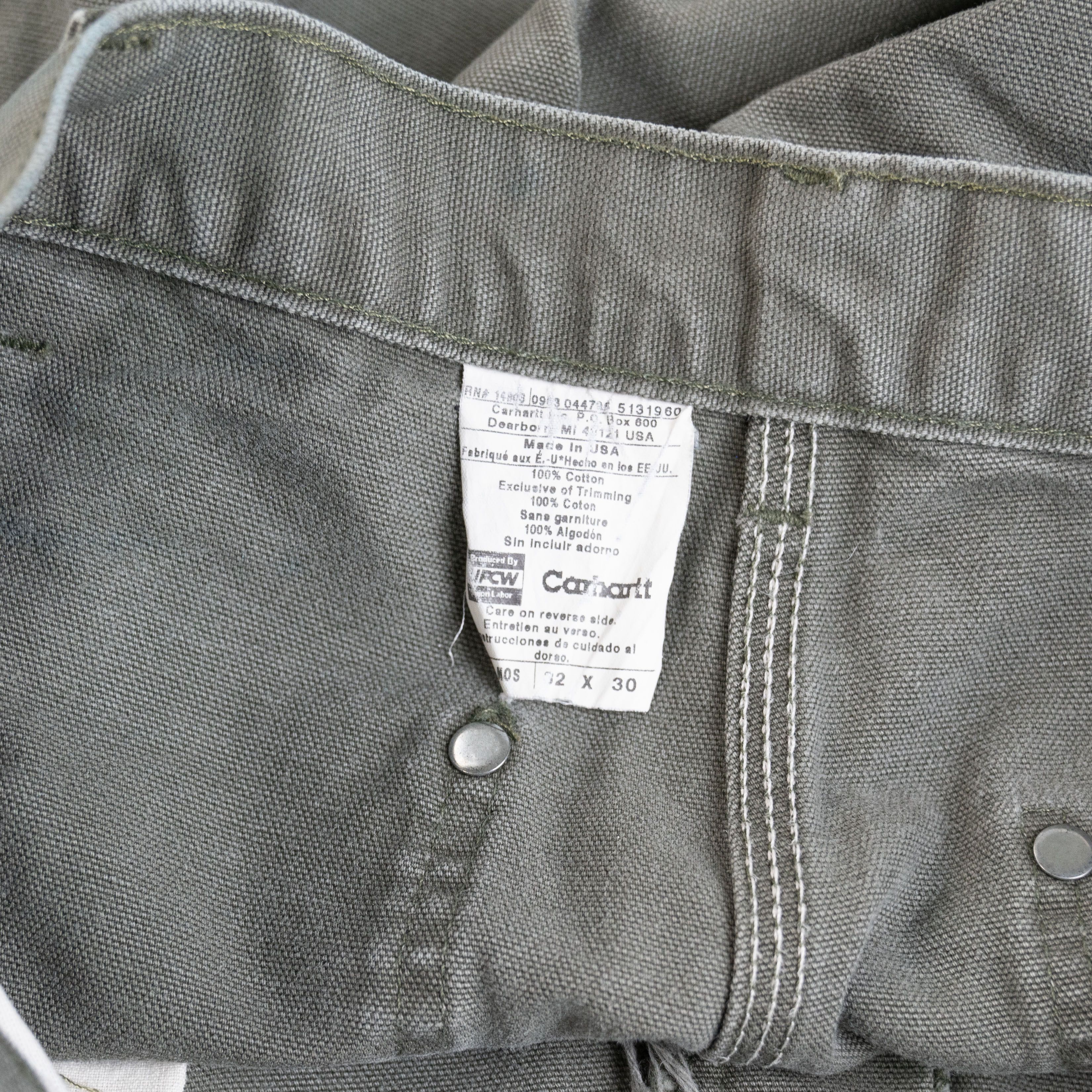 Carhartt × Vintage Vintage 1990's Carhartt Green Double Knee Carpenter Pants Size US 30 / EU 46 - 4 Thumbnail