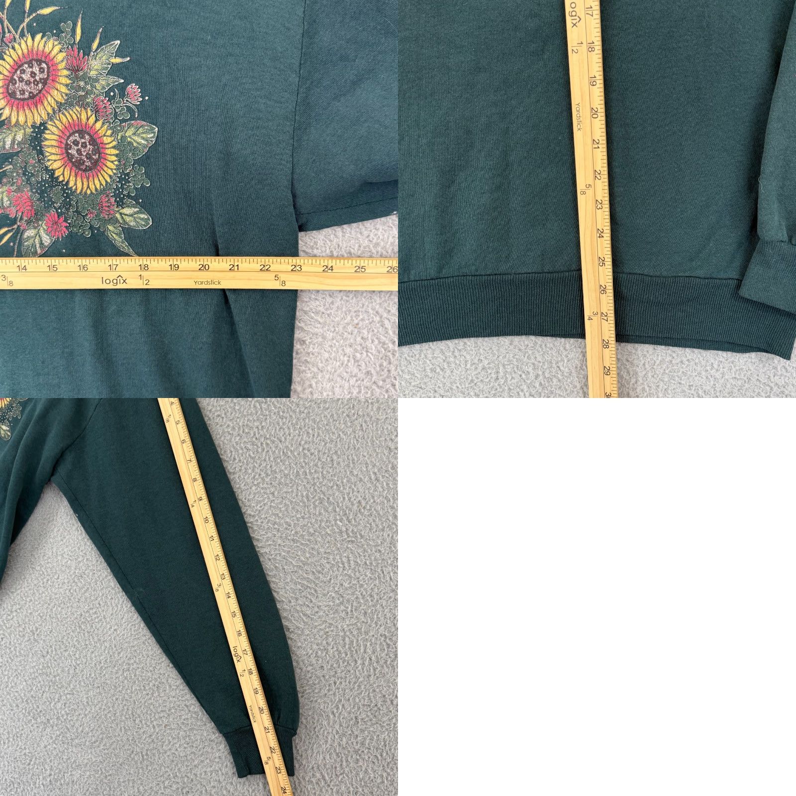 Vintage VINTAGE Morning Sun Sweatshirt Women XL Green Floral 90s Zip Casual Granny Knit Size XL / US 12-14 / IT 48-50 - 8 Thumbnail