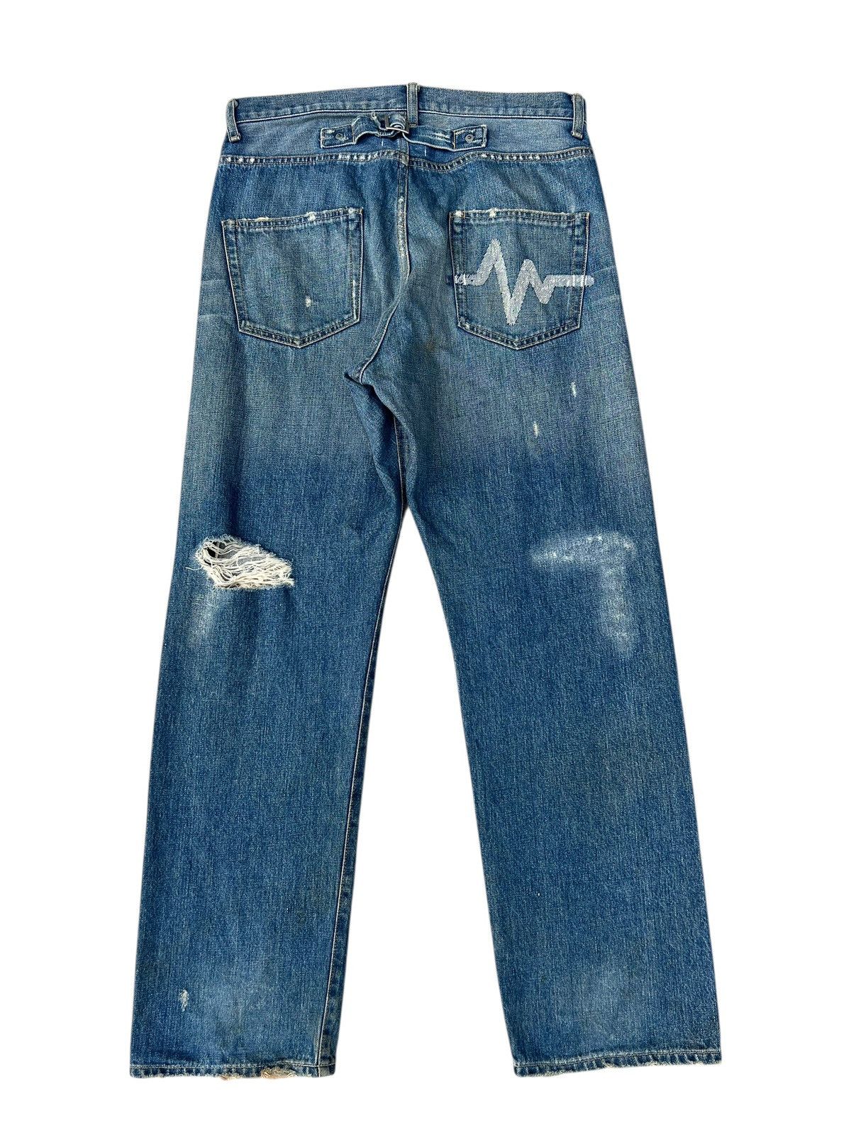 WHIZ LIMITED Whiz Limited Japan Ripped Distress Denim Selvedge Jeans Size US 32 / EU 48 - 15 Thumbnail