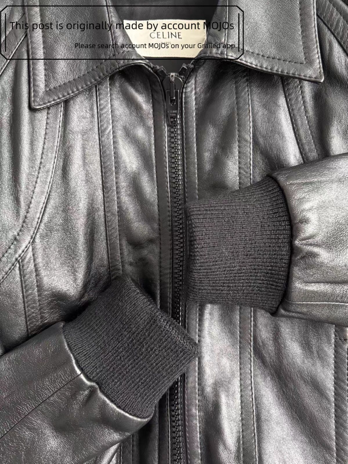 Celine Sz 46 Celine 23SS Joint Zip Up Leather Jacket mojos1358 Size US S / EU 44-46 / 1 - 4 Thumbnail