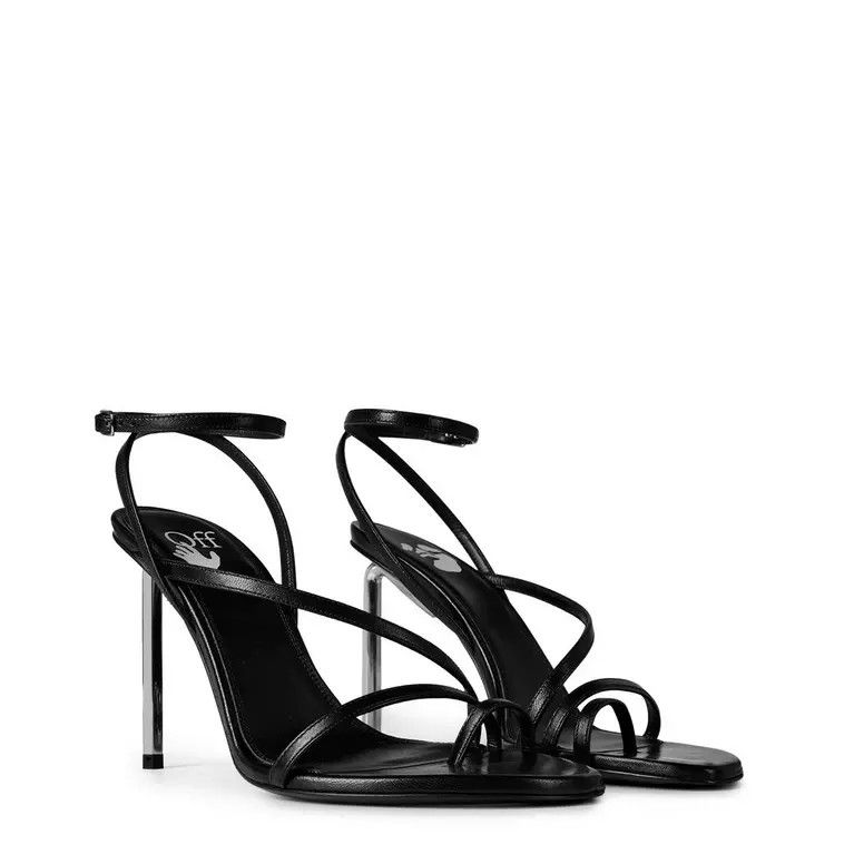 Off-White o1y1225 Leather Strap Sandals in Black Size US 5 / IT 35 - 2 Thumbnail
